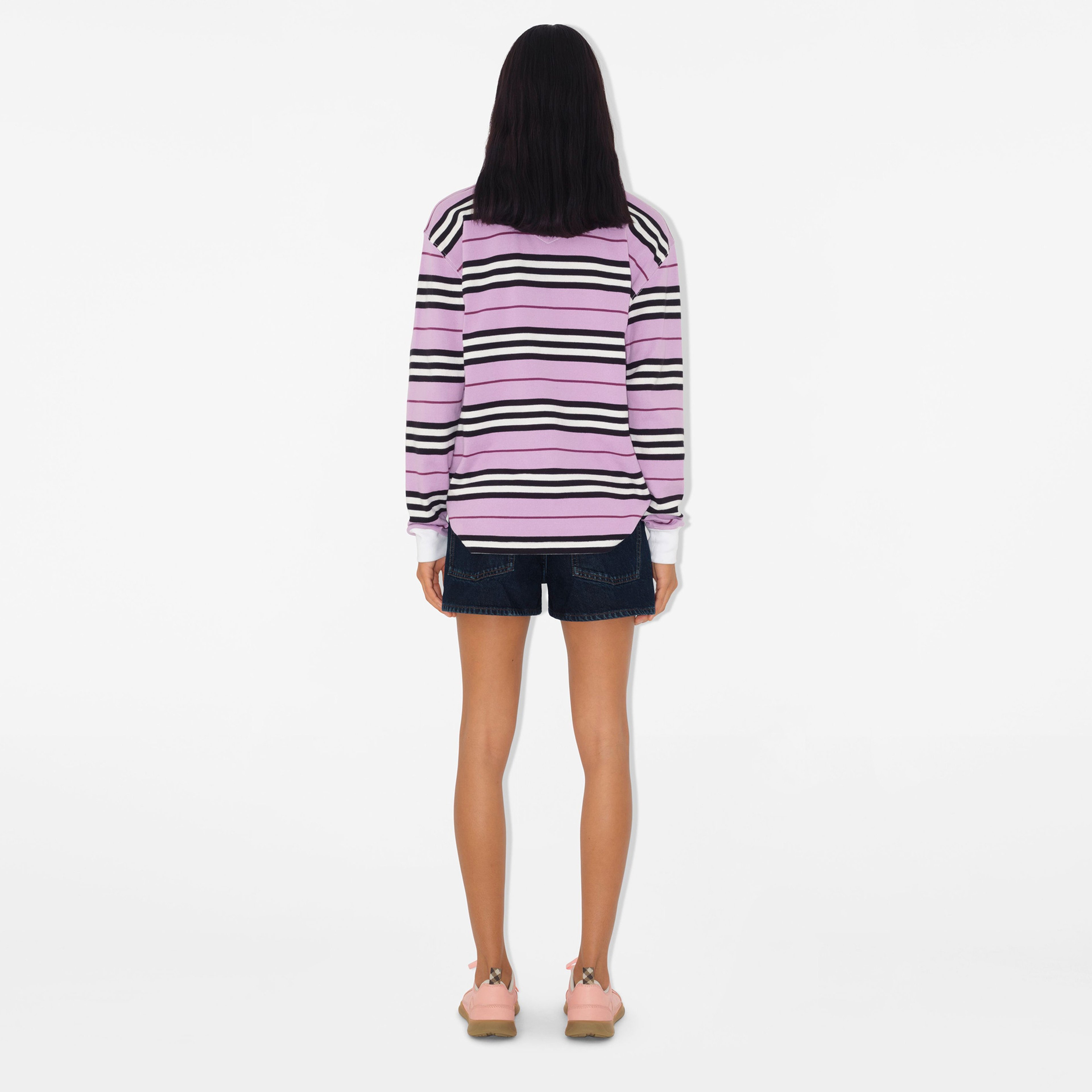 Burberry Striped Cotton Kadın Mor Polo