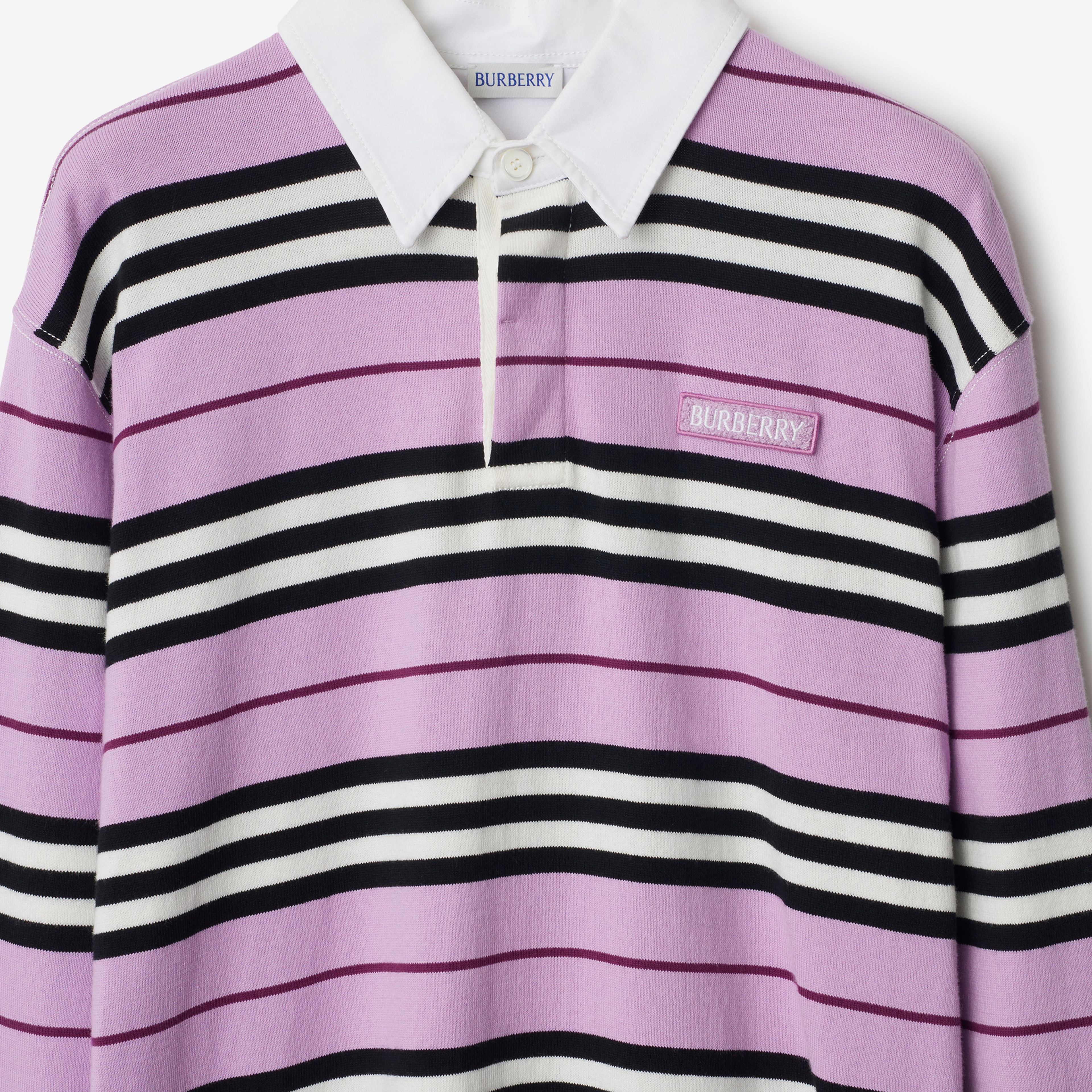 Burberry Striped Cotton Kadın Mor Polo