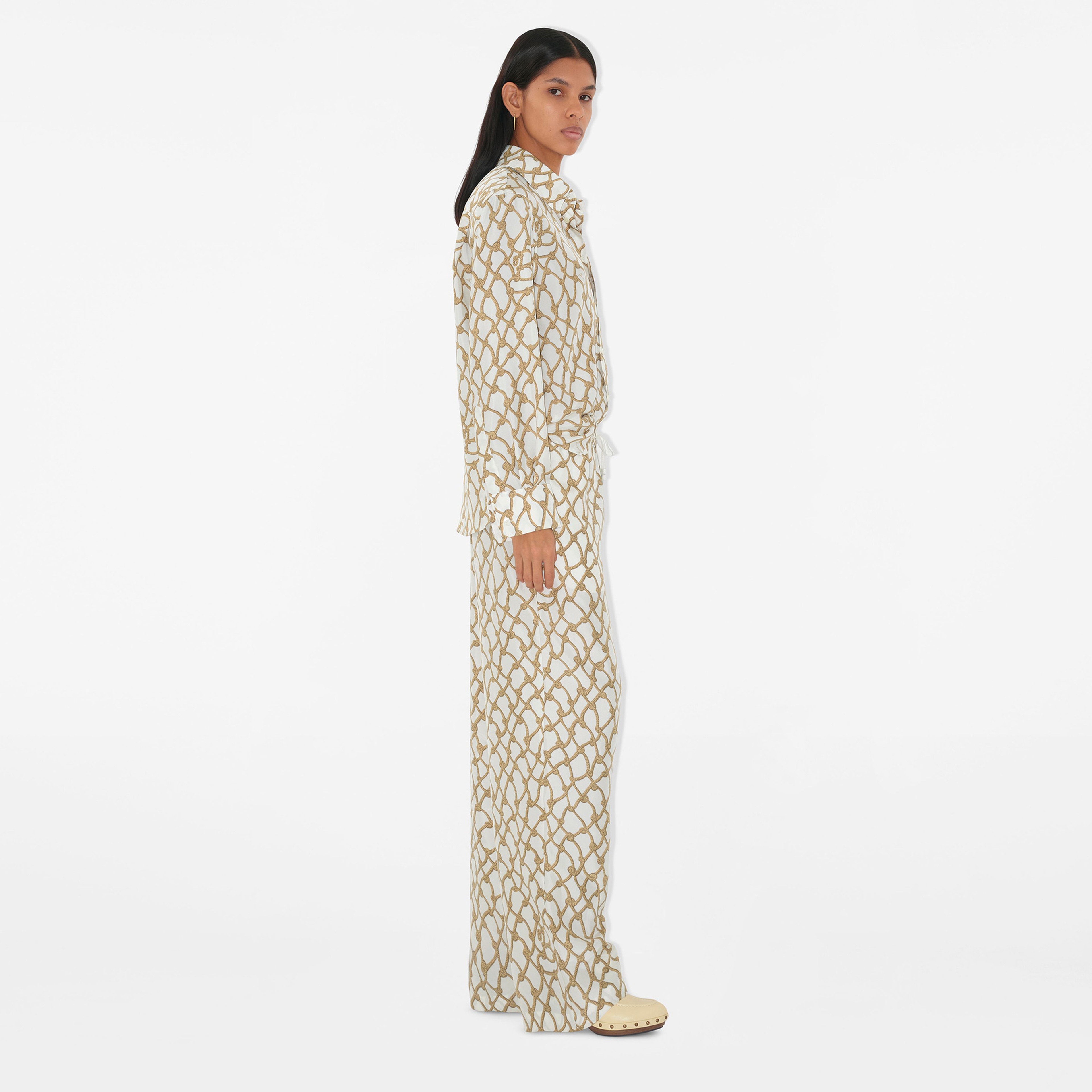 Burberry Tec Woven Kadın Krem Gömlek