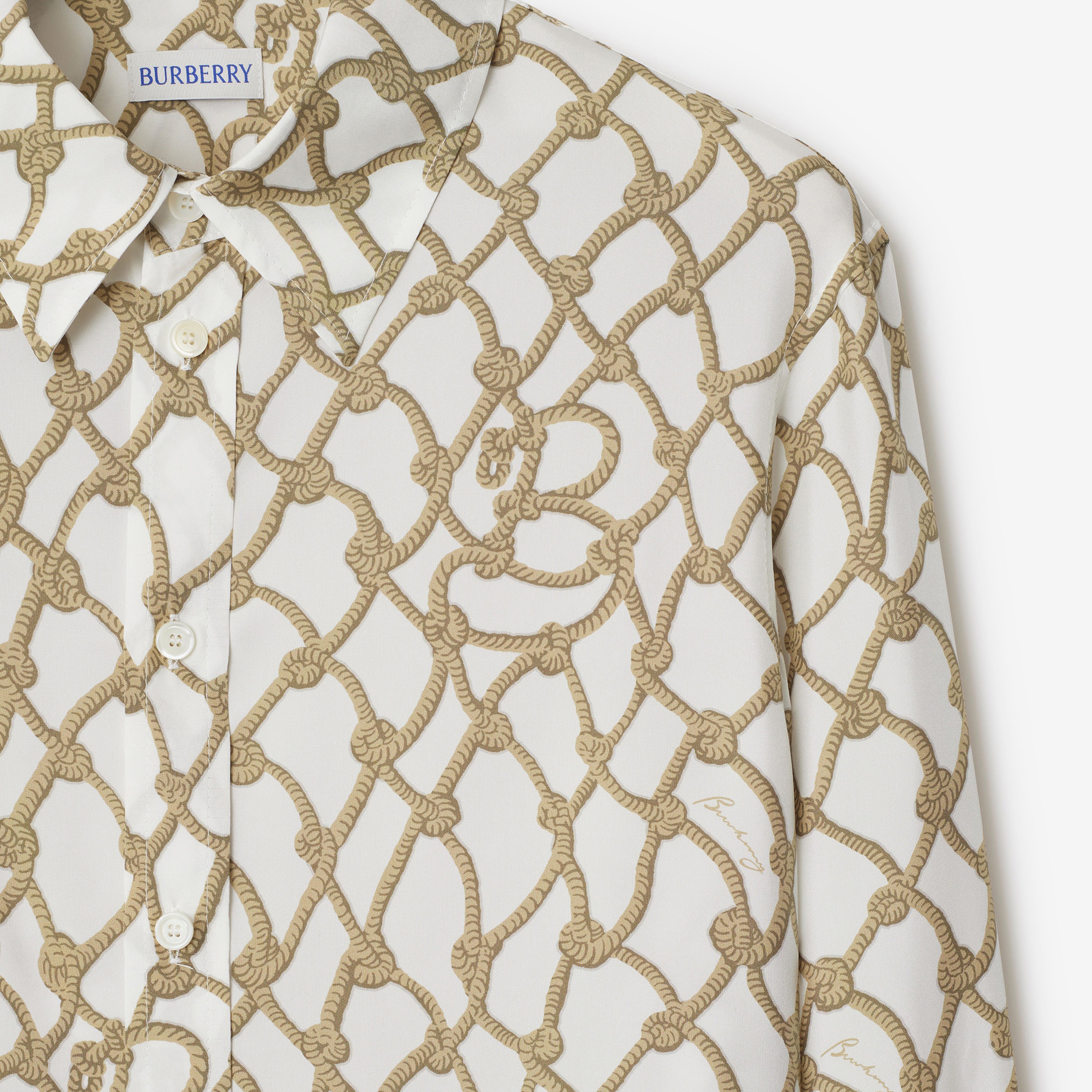 Burberry Tec Woven Kadın Krem Gömlek