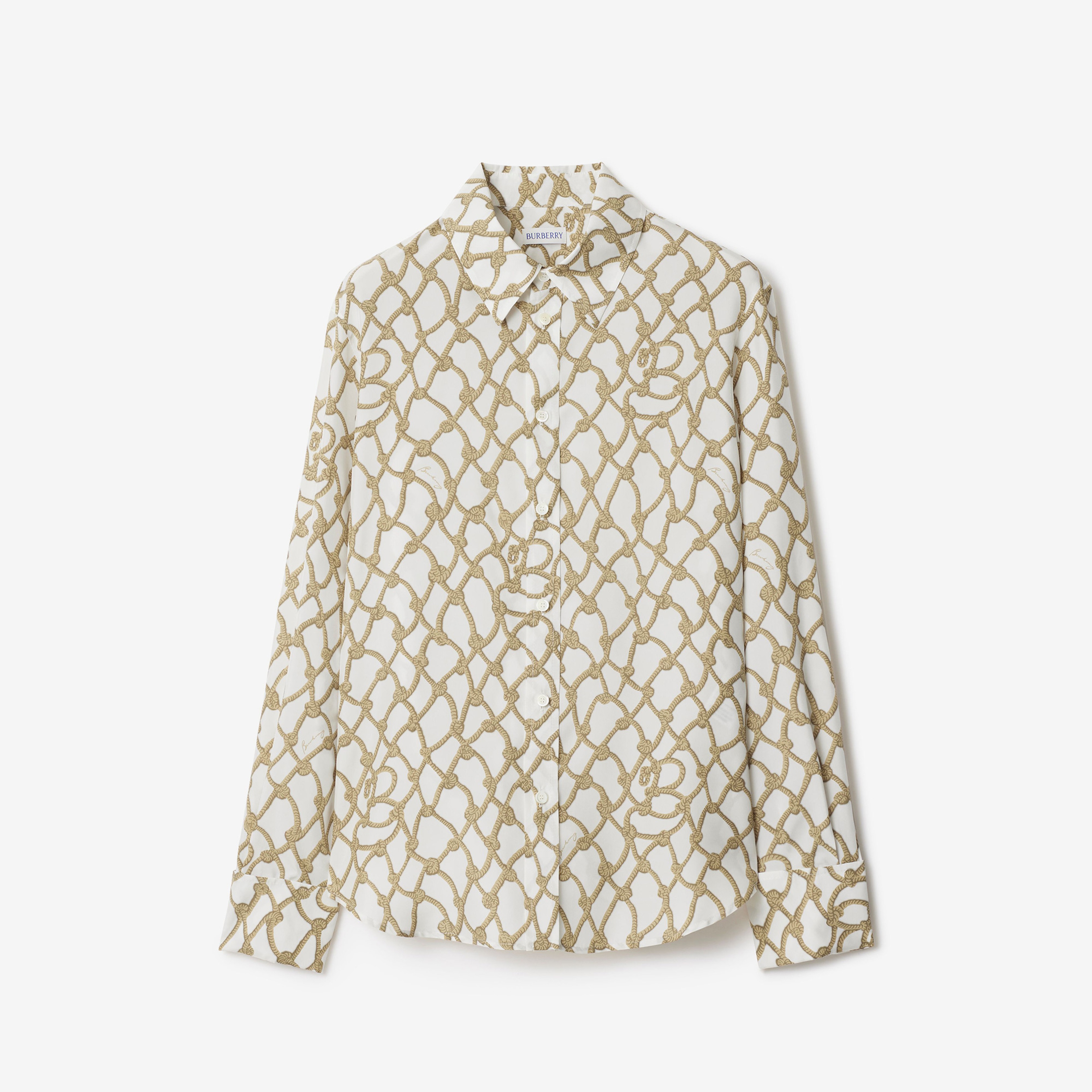 Burberry Tec Woven Kadın Krem Gömlek