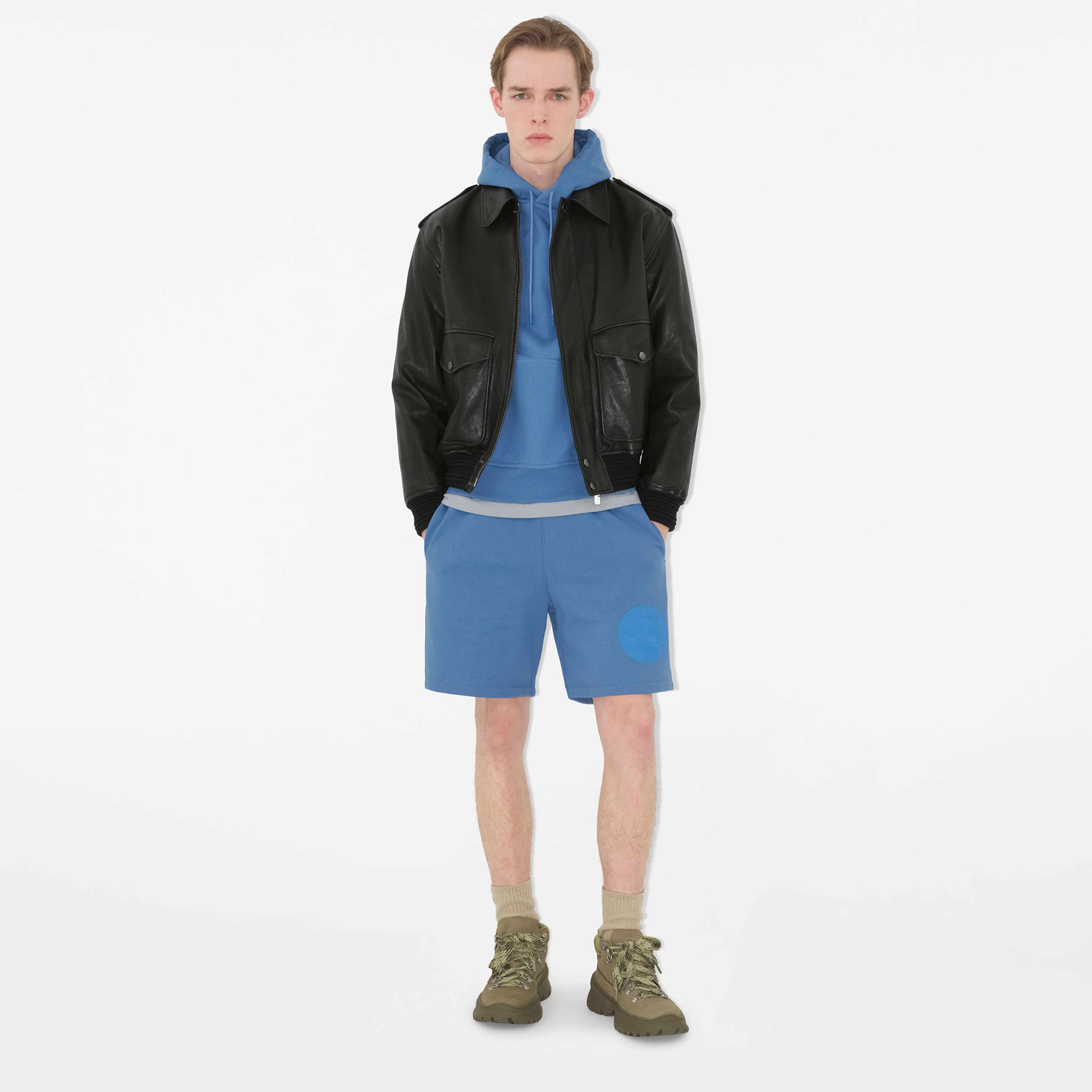 Burberry Sic Badge Cotton Erkek Mavi Şort