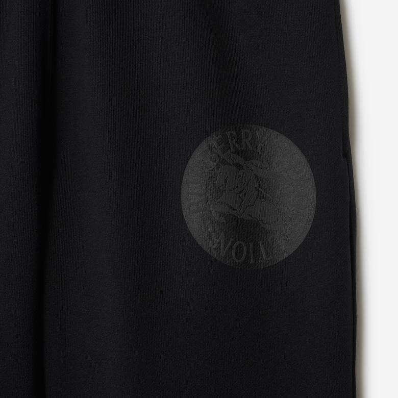 Burberry Sic Badge Cotton Jogging Erkek Siyah Eşofman Altı