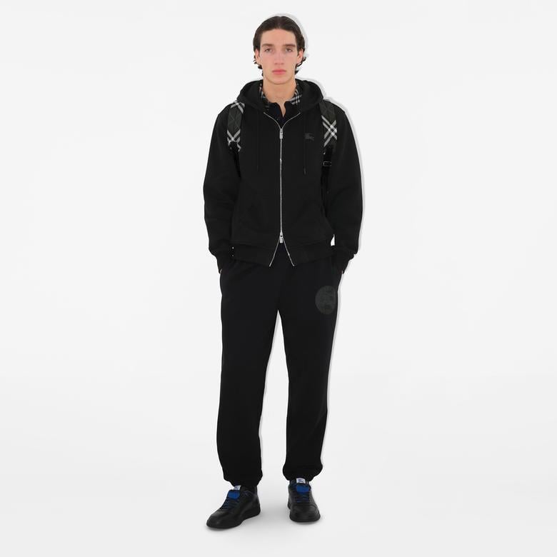 Burberry Sic Badge Cotton Jogging Erkek Siyah Eşofman Altı