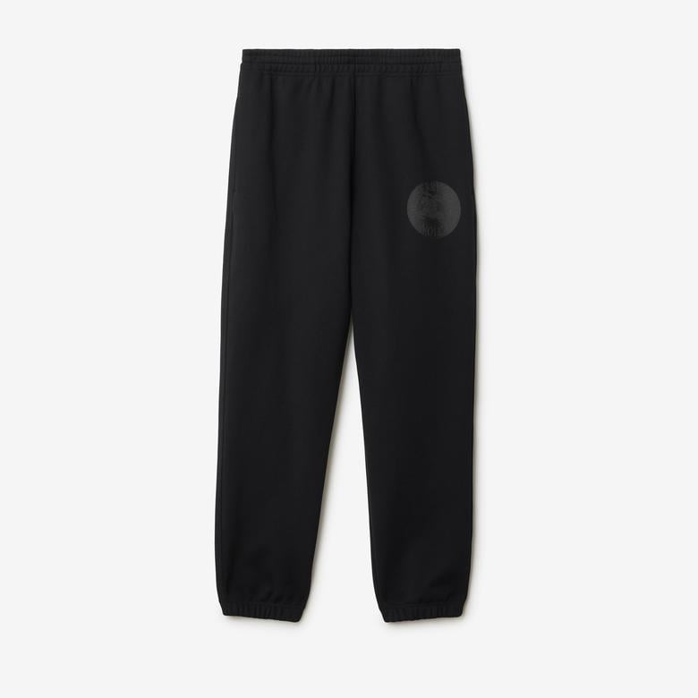 Burberry Sic Badge Cotton Jogging Erkek Siyah Eşofman Altı