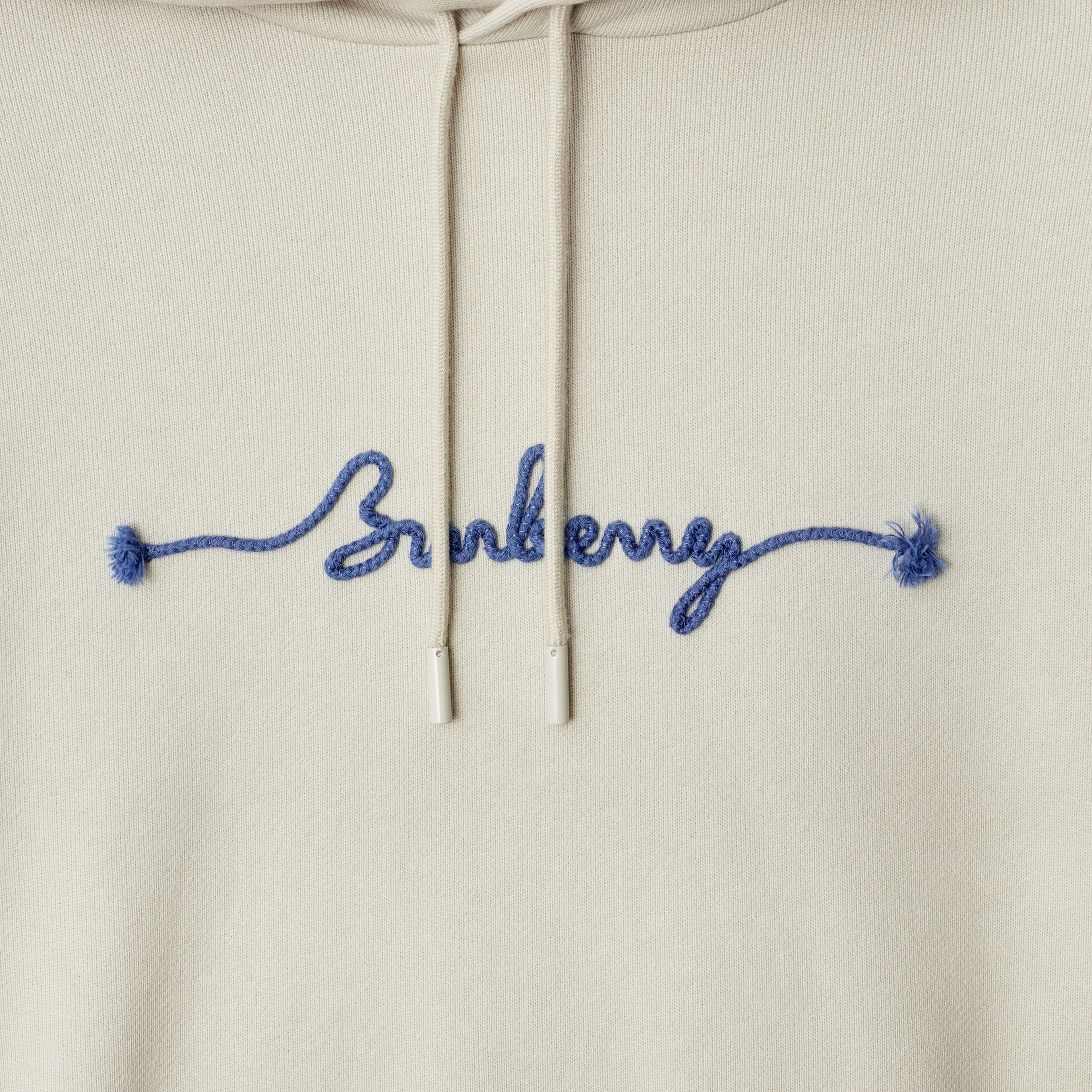 Burberry For Knot Logo Cotton Erkek Beyaz Hoodie