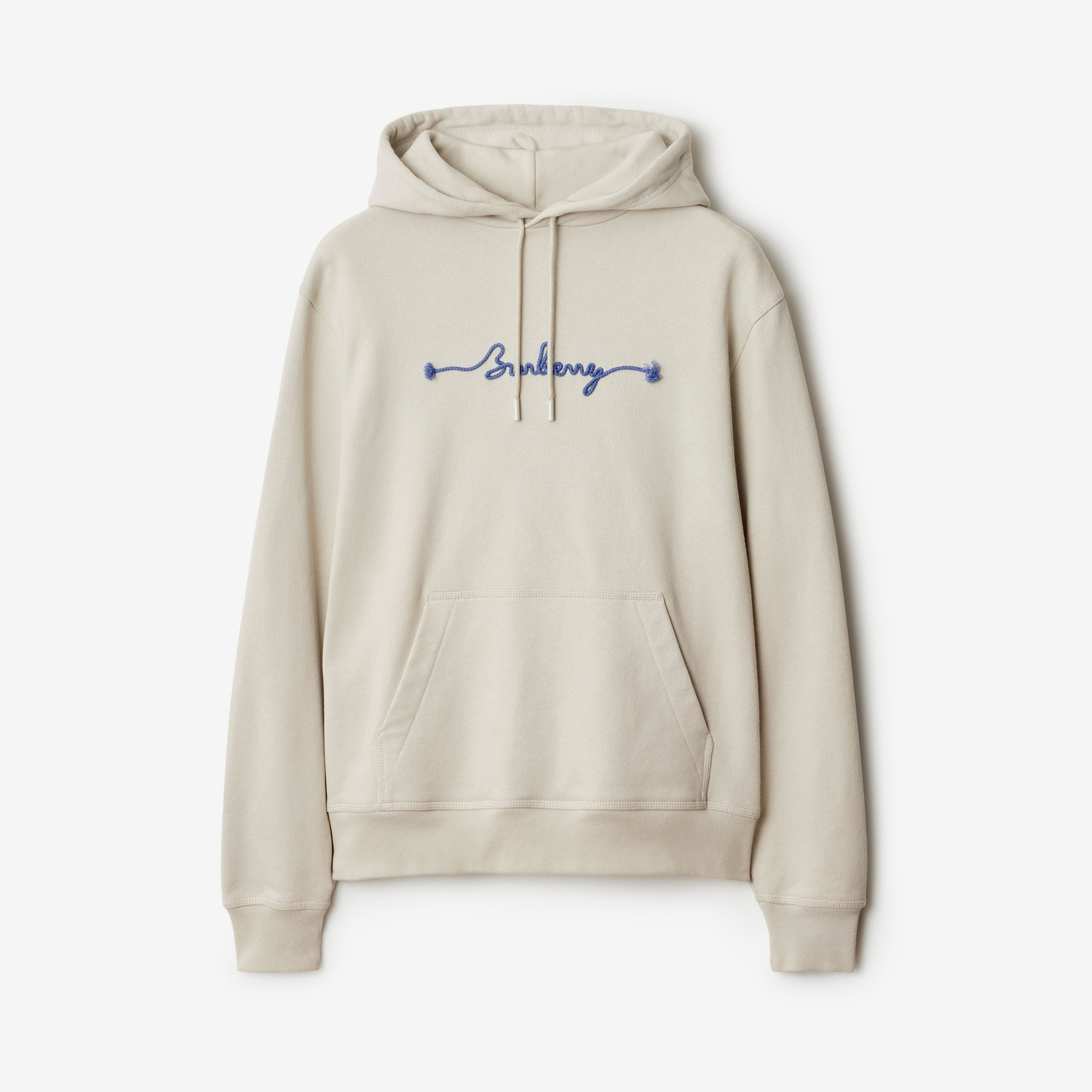 Burberry For Knot Logo Cotton Erkek Beyaz Hoodie