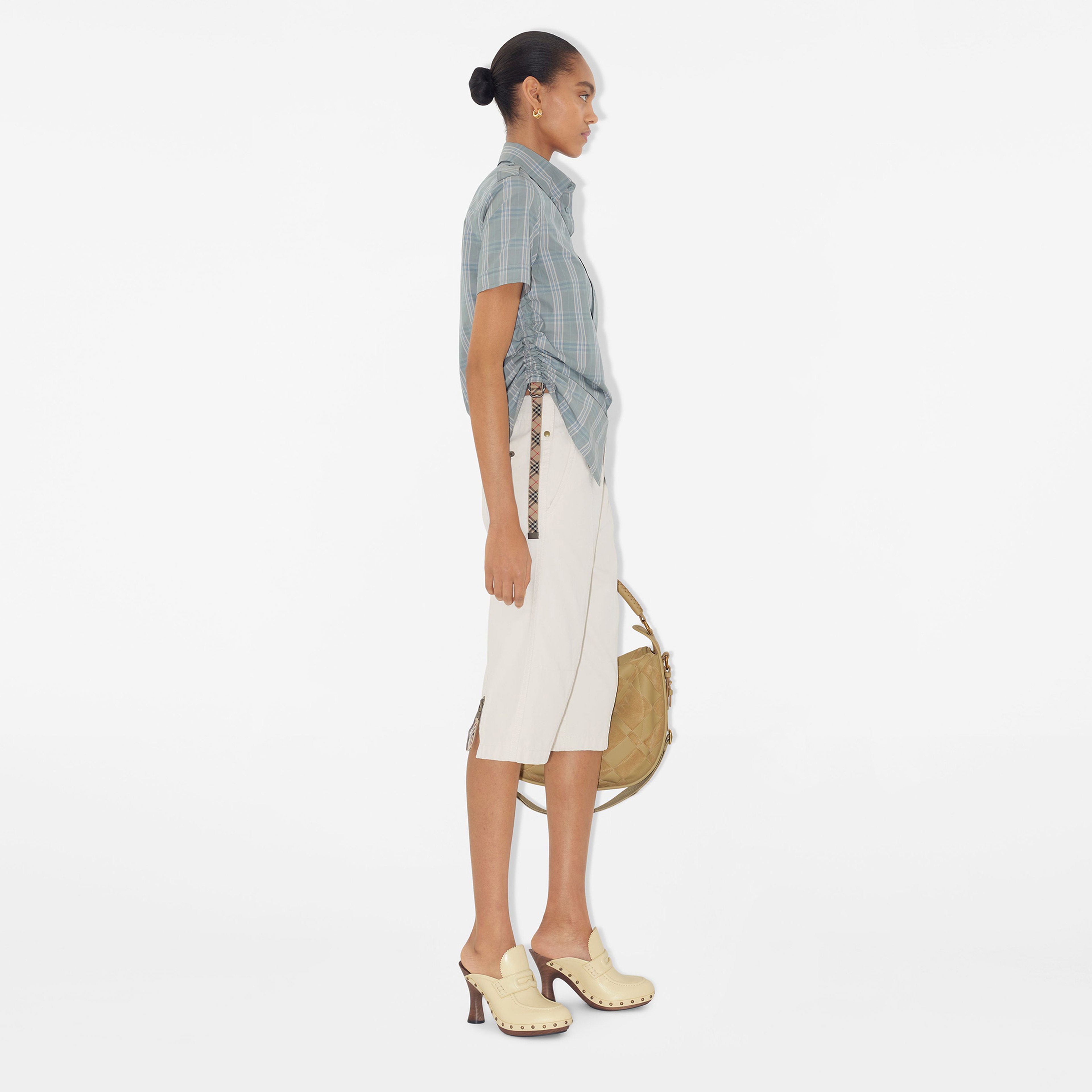 Burberry Sip Cotton Kadın Mavi Gömlek