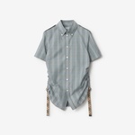 Burberry Sip Cotton Kadın Mavi Gömlek