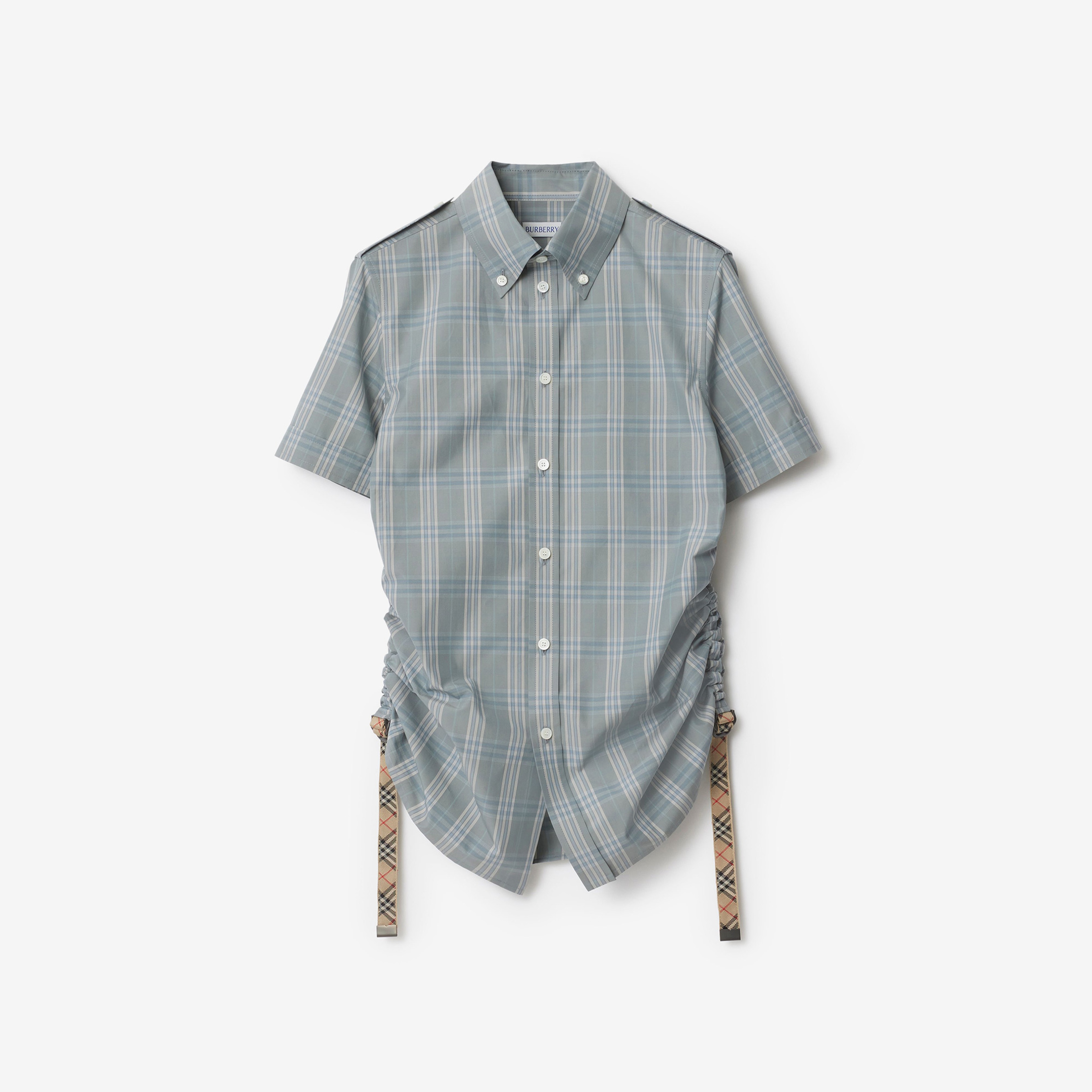 Burberry Sip Cotton Kadın Mavi Gömlek