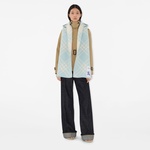 Burberry Tri Bar Wool Hooded Kadın Mavi Atkı