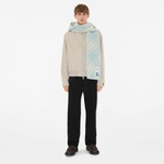 Burberry Tri Bar Wool Hooded Kadın Mavi Atkı