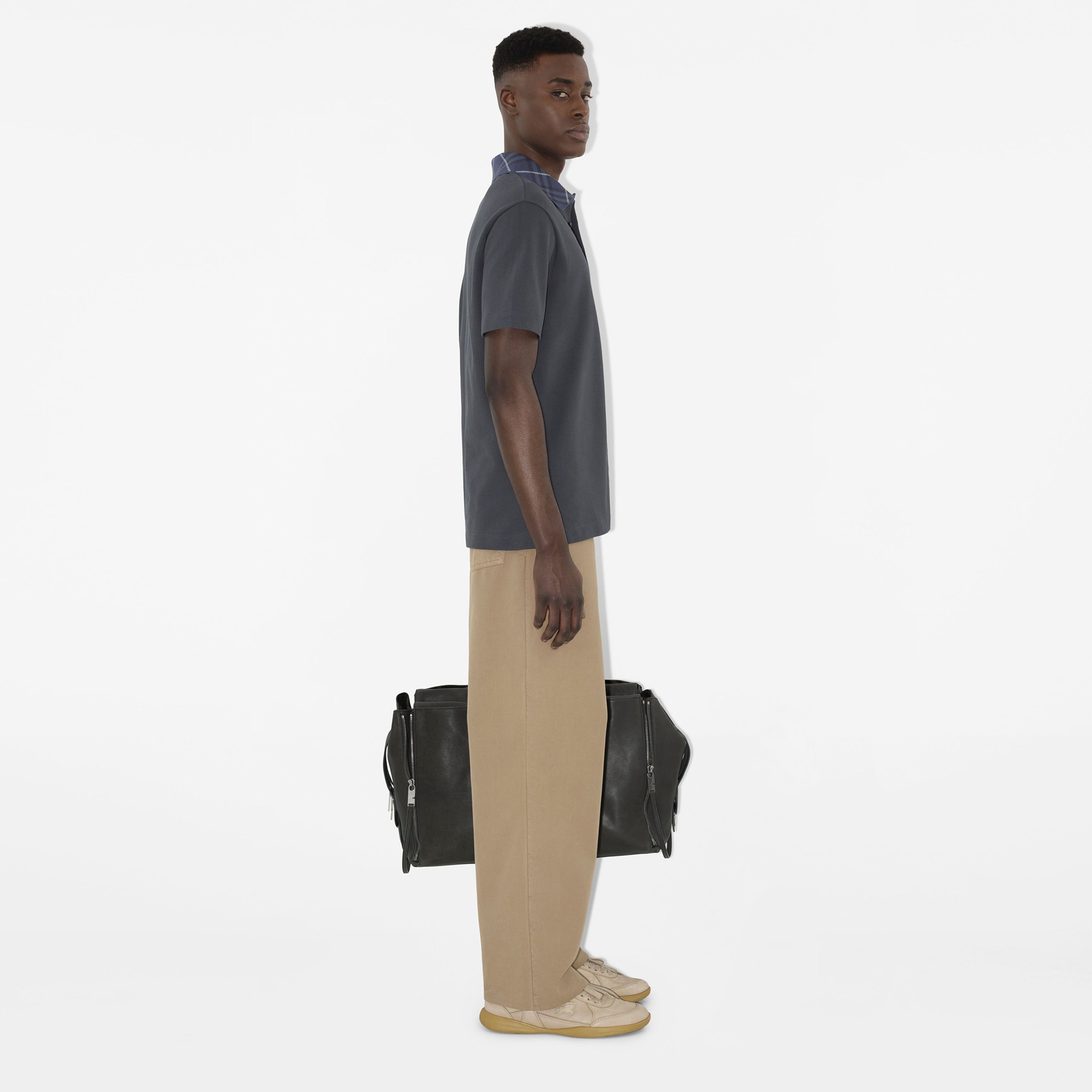 Burberry For Cotton Erkek Gri Polo