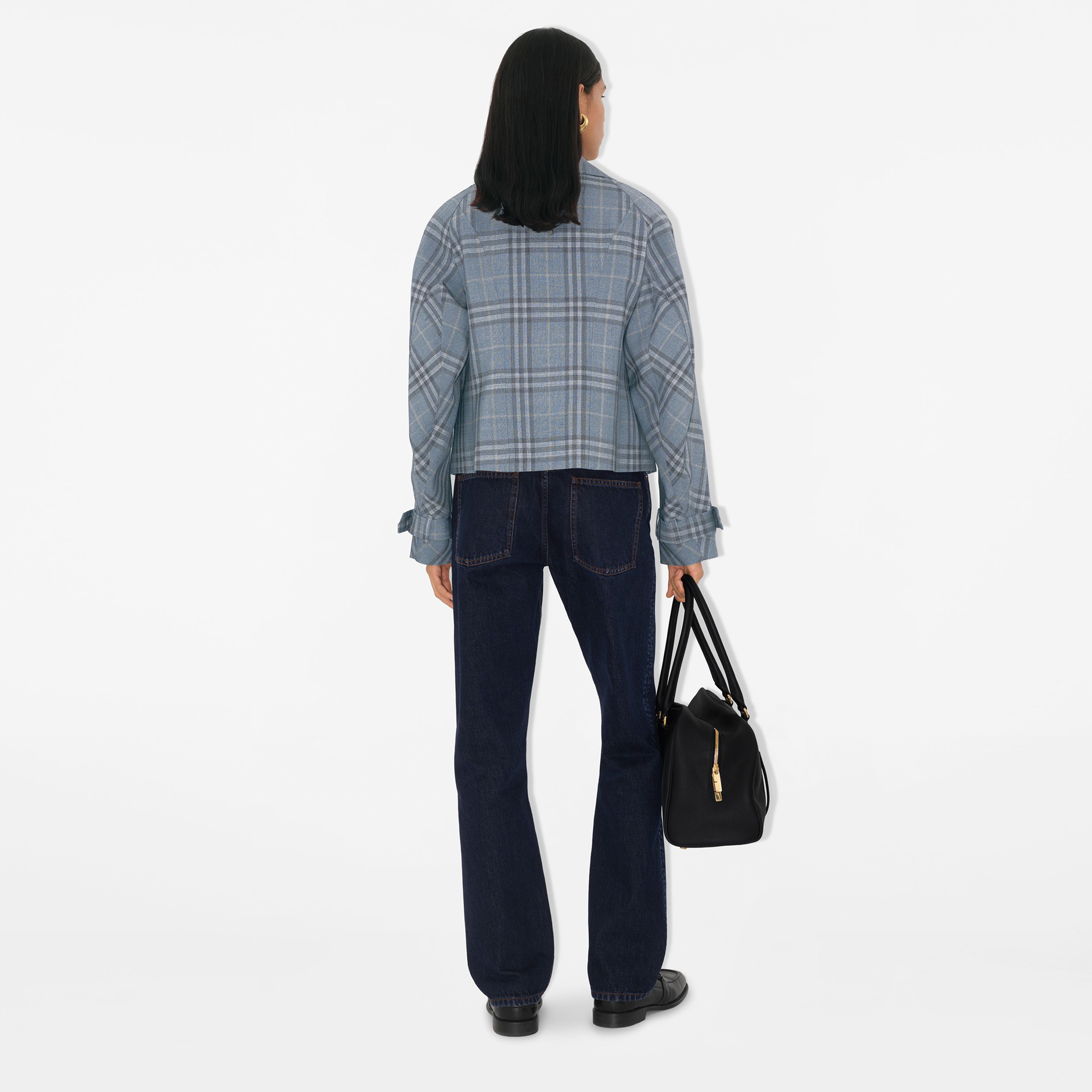 Burberry Cas Silk Blend Kadın Mavi Trençkot