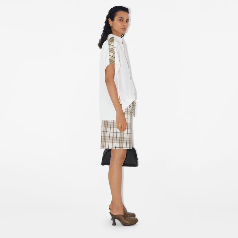 Burberry Giu Regular Fit Cotton Kadın Beyaz Gömlek