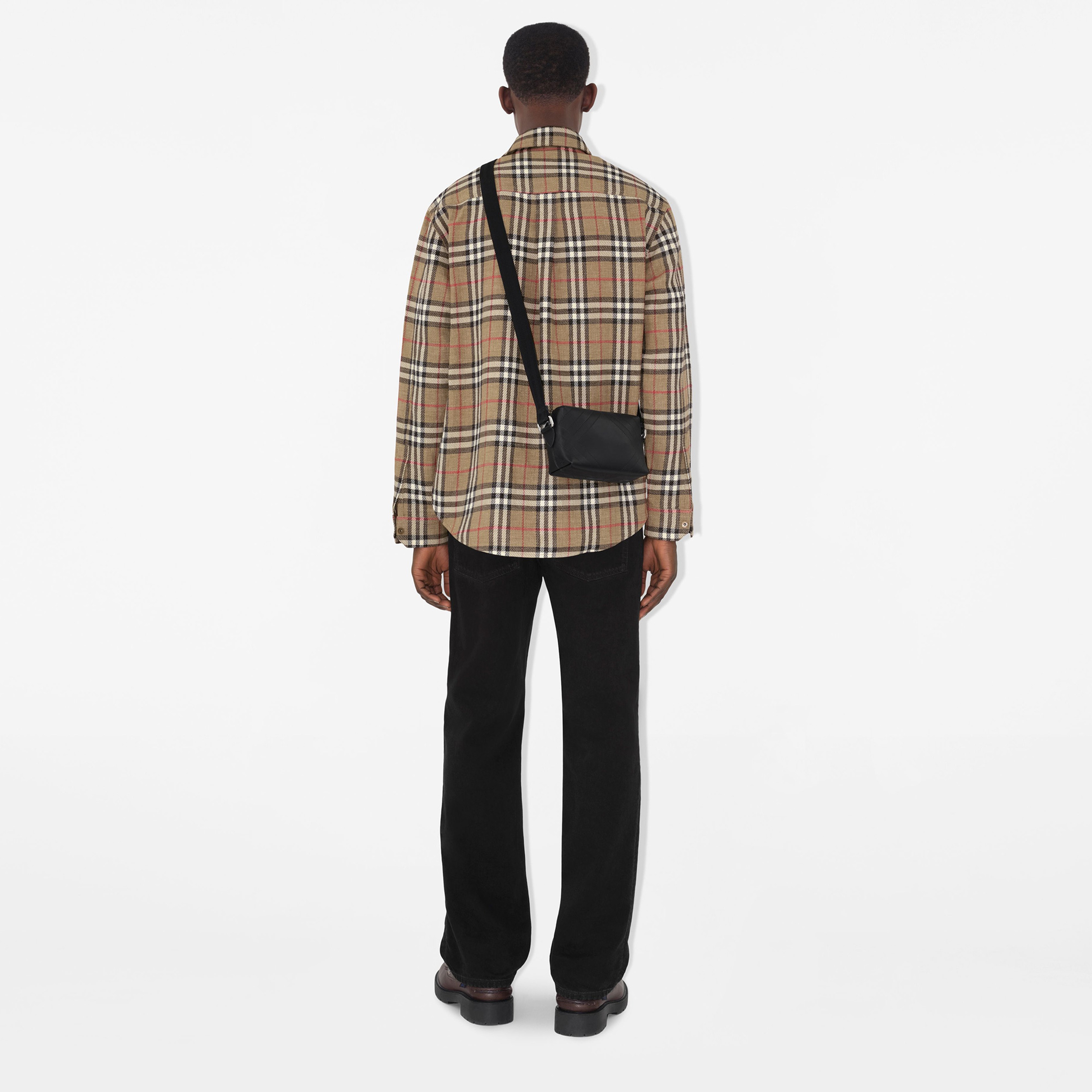 Burberry Mini Embossed Crossbody Erkek Siyah Omuz Çantası