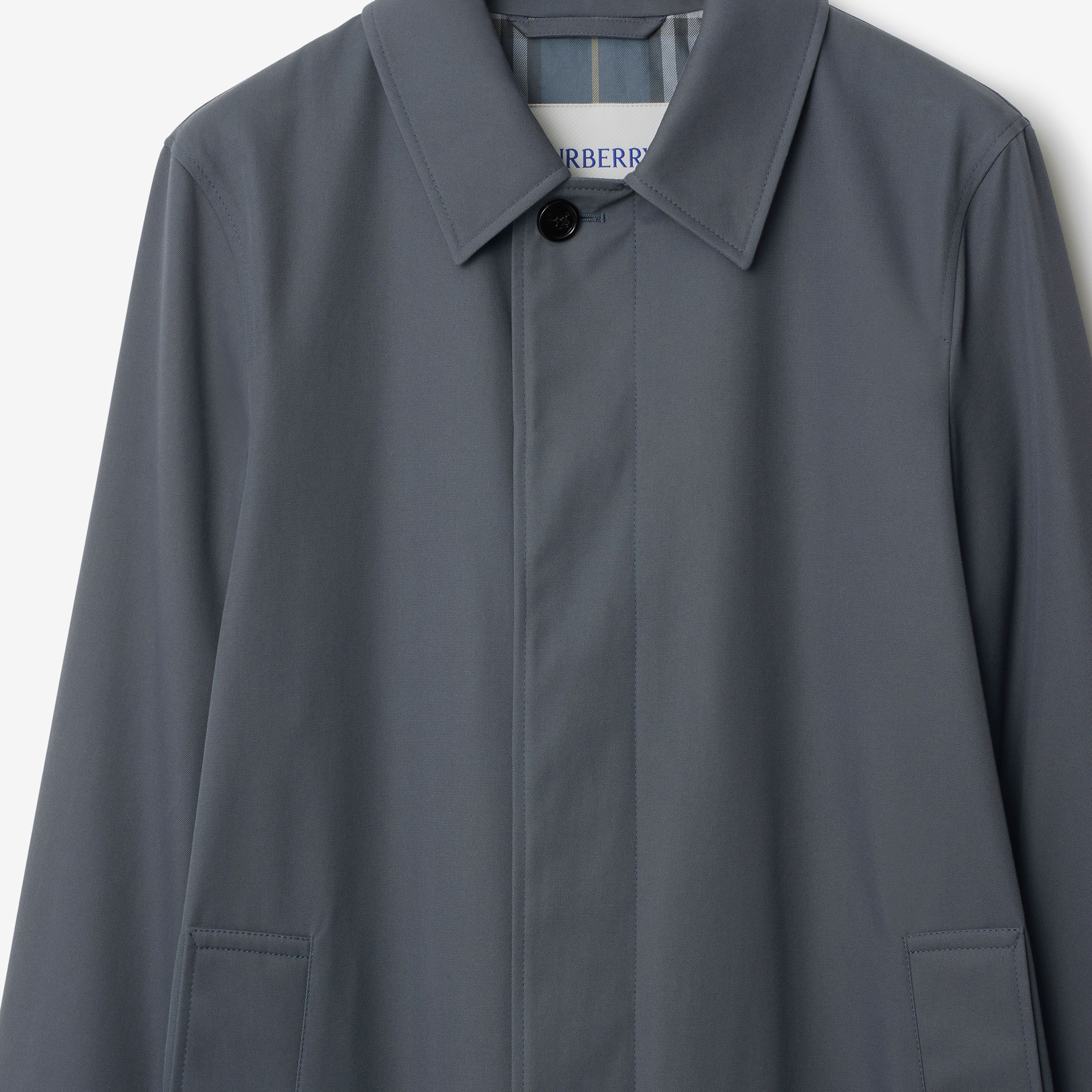 Burberry Cas Long Gabardine Erkek Gri Palto