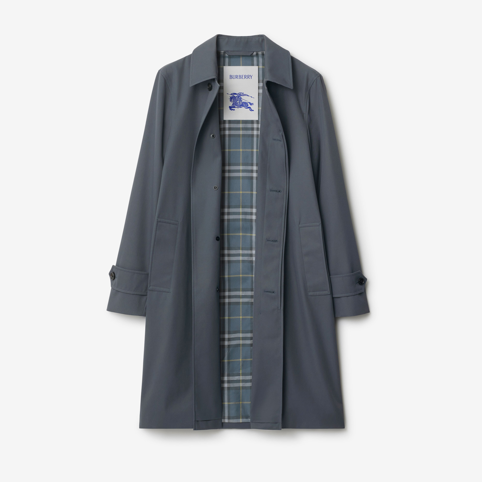 Burberry Cas Long Gabardine Erkek Gri Palto