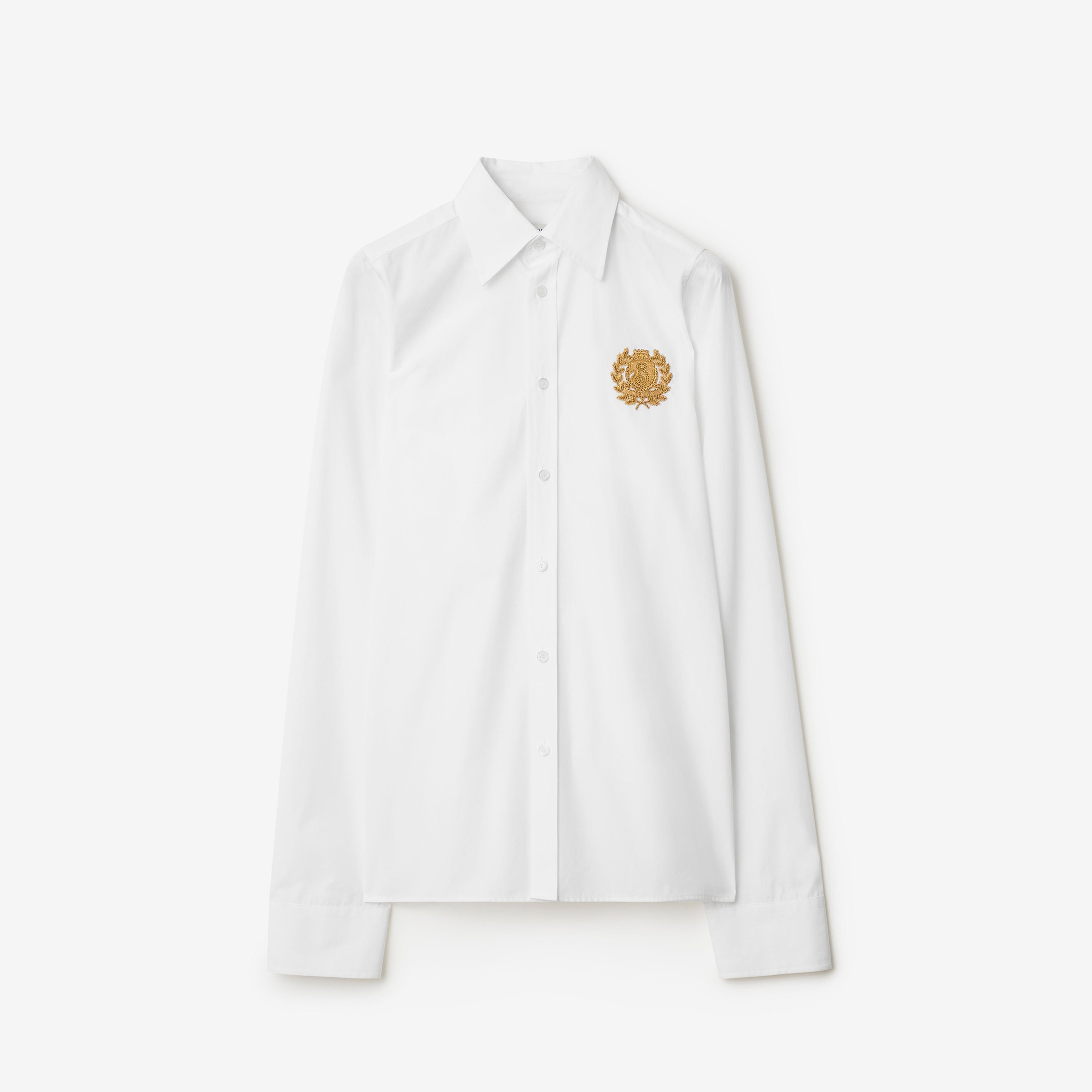 Burberry Sip Crest Cotton Kadın Beyaz Gömlek