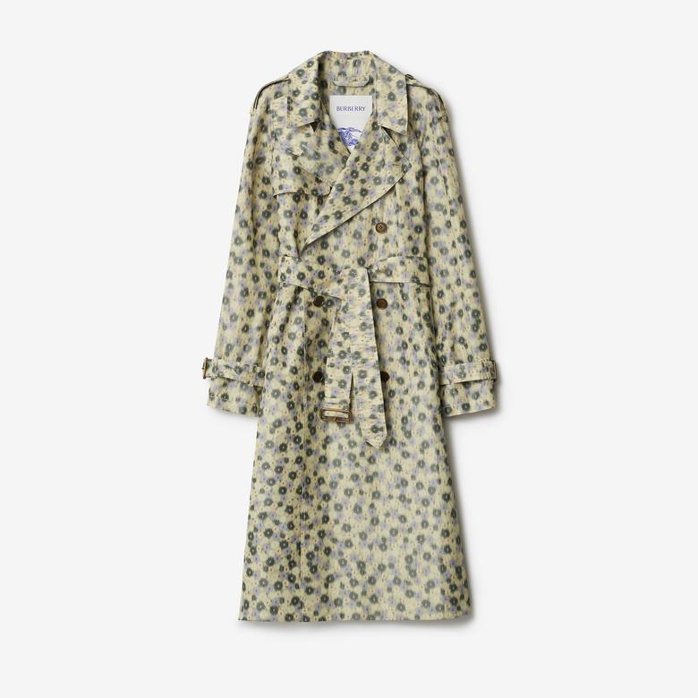 Burberry Cas Long Daisy Lightweight Kadın Sarı Trençkot