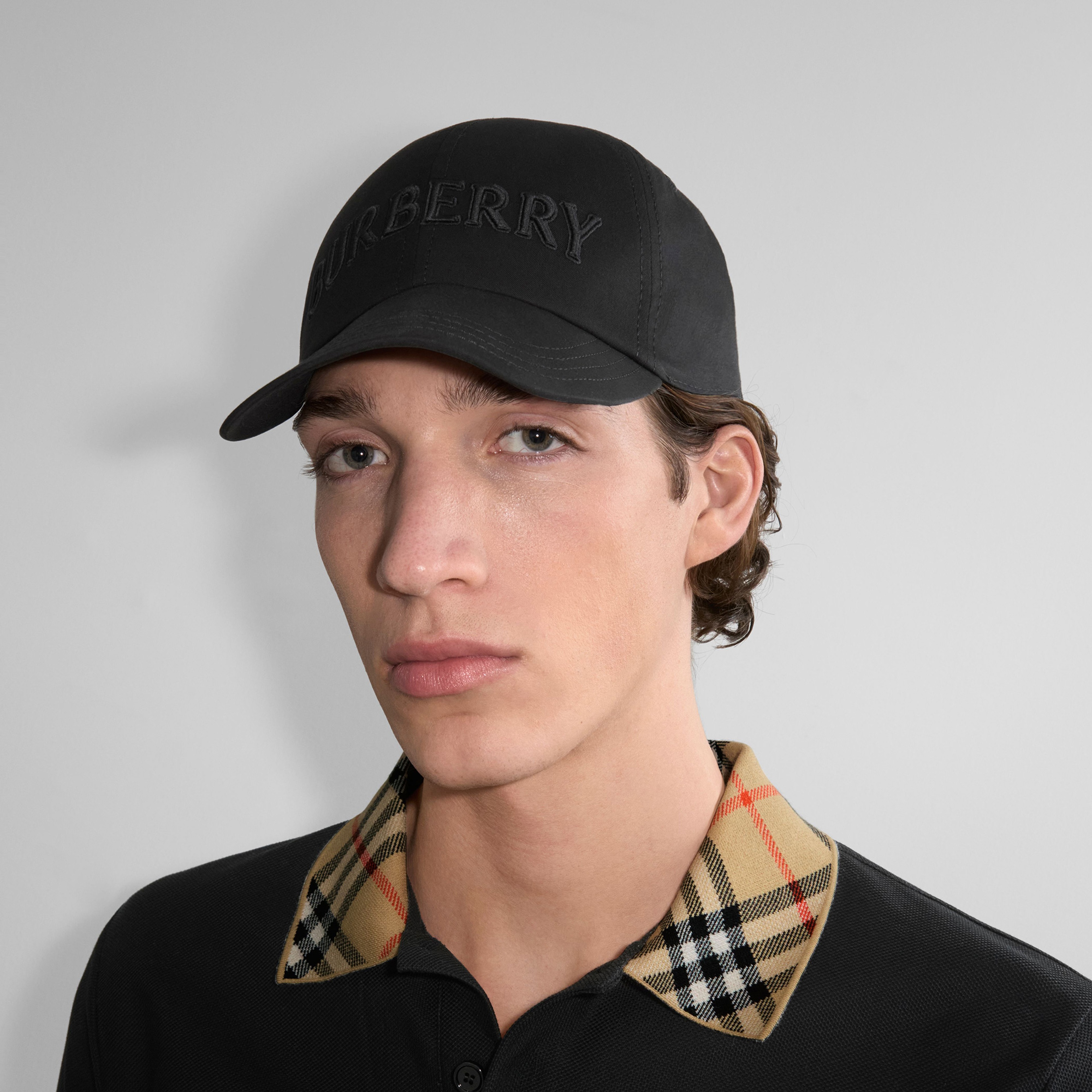 Burberry Bby Logo Gabardine Baseball Erkek Siyah Şapka