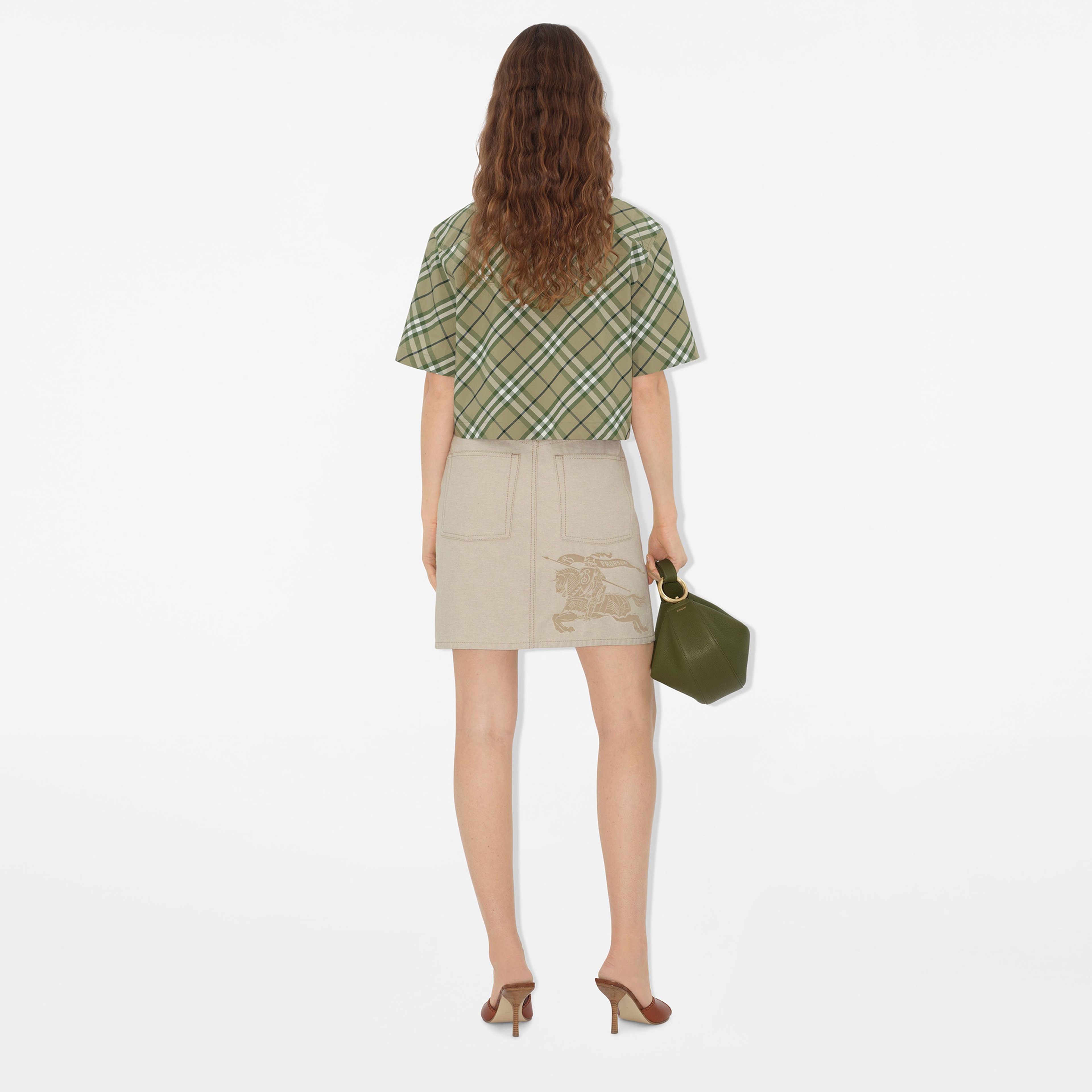 Burberry Gap Cropped Cotton Kadın Yeşil Gömlek