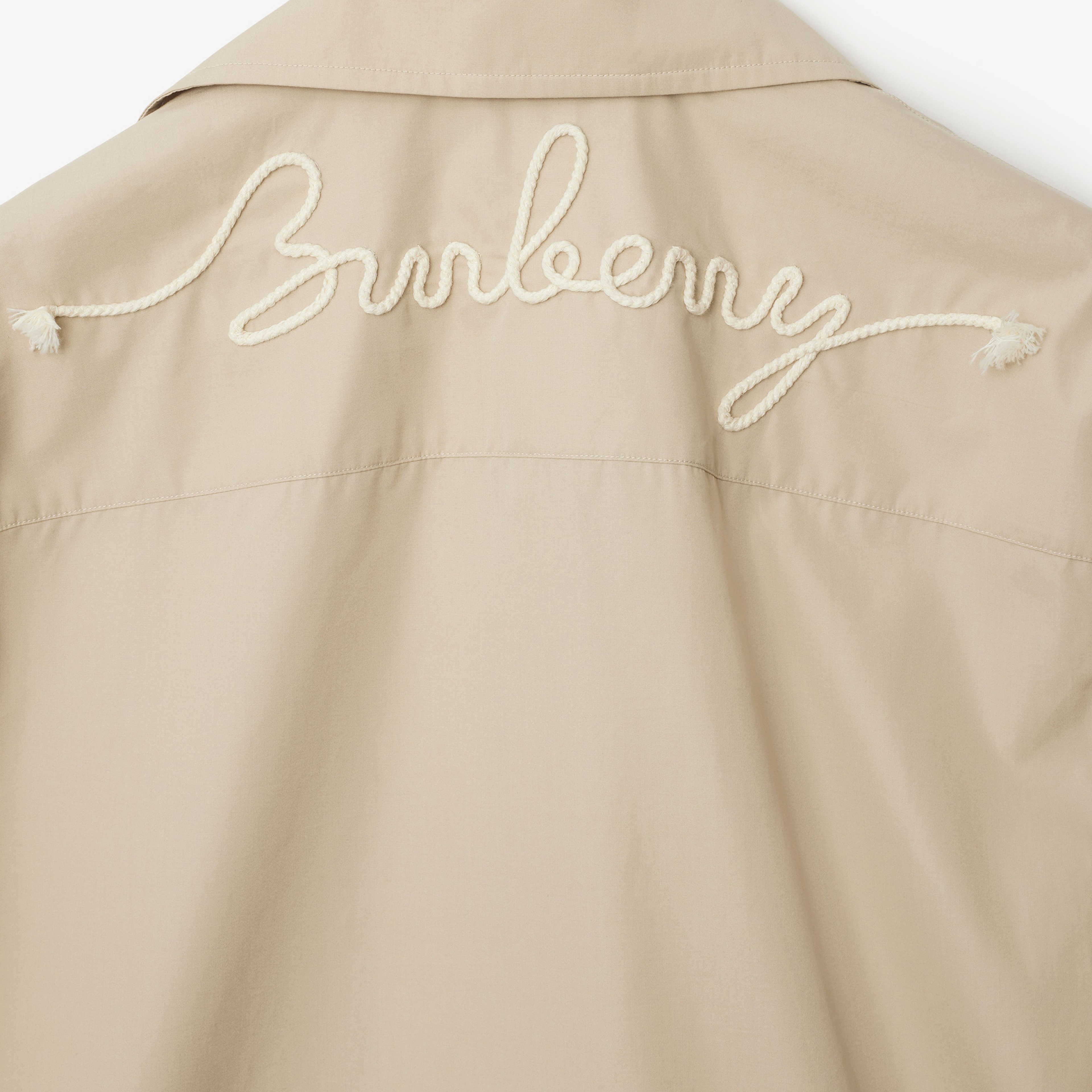 Burberry Sip Relaxed Fit Knot Logo Cotton Erkek Krem Gömlek