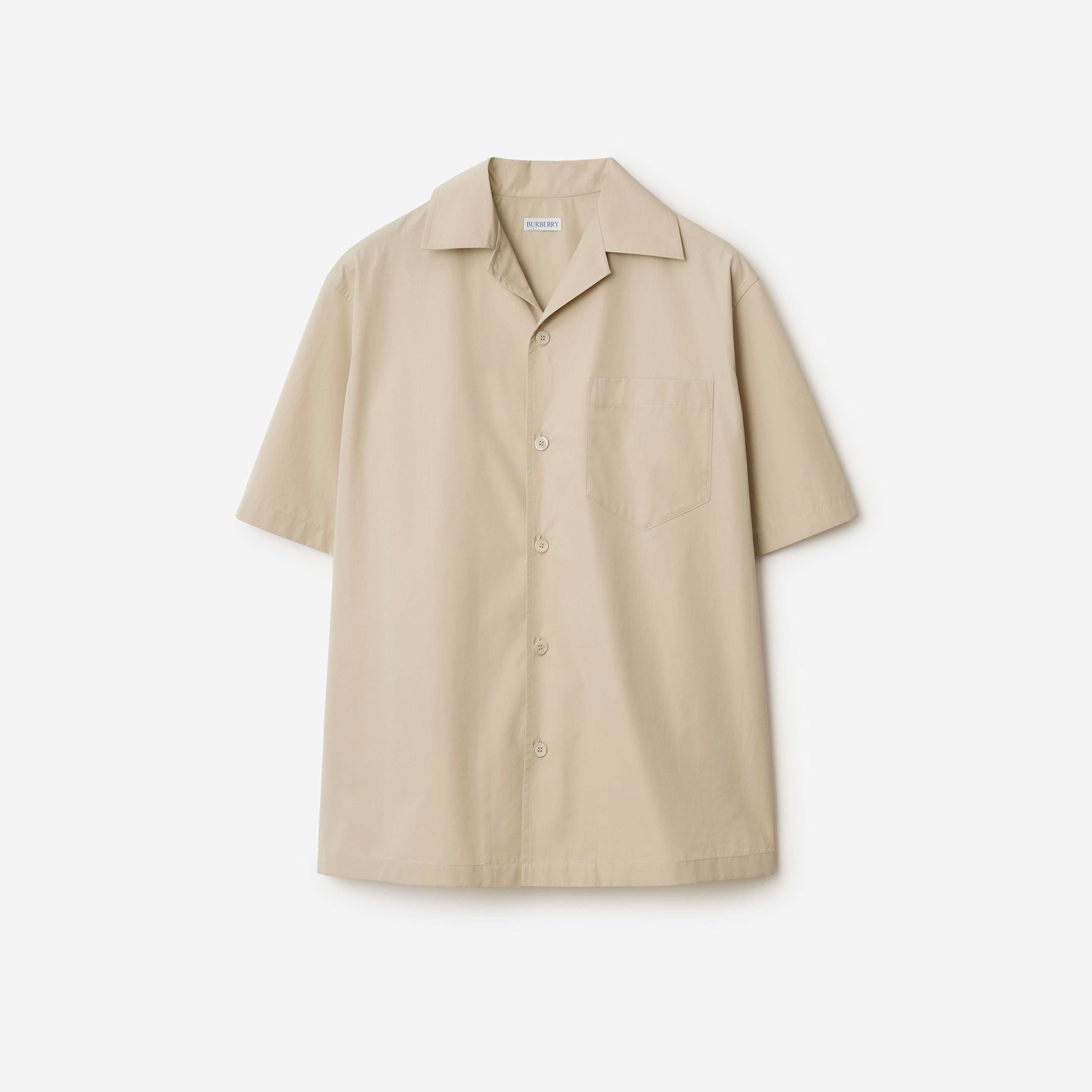Burberry Sip Relaxed Fit Knot Logo Cotton Erkek Krem Gömlek