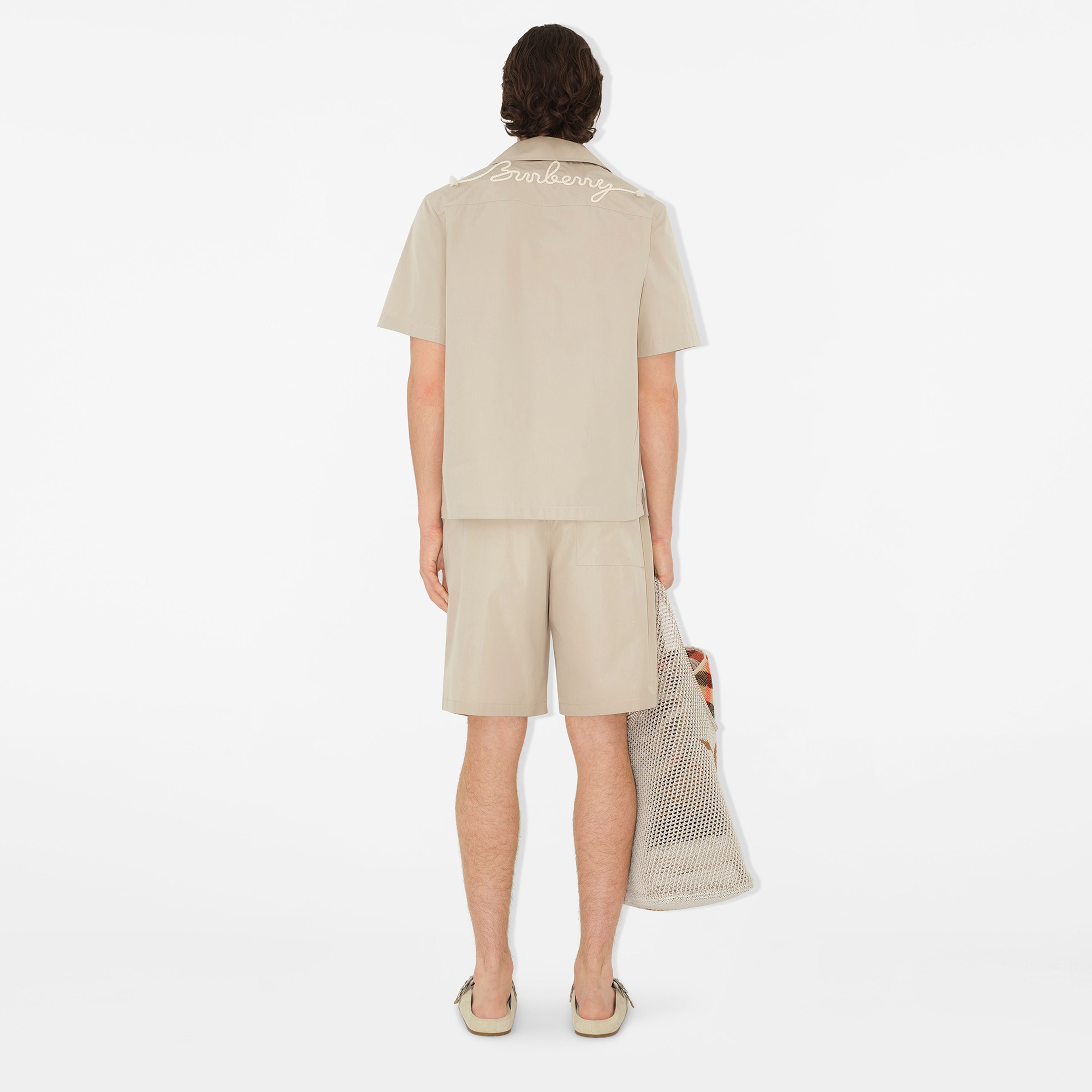 Burberry Sip Relaxed Fit Knot Logo Cotton Erkek Krem Gömlek