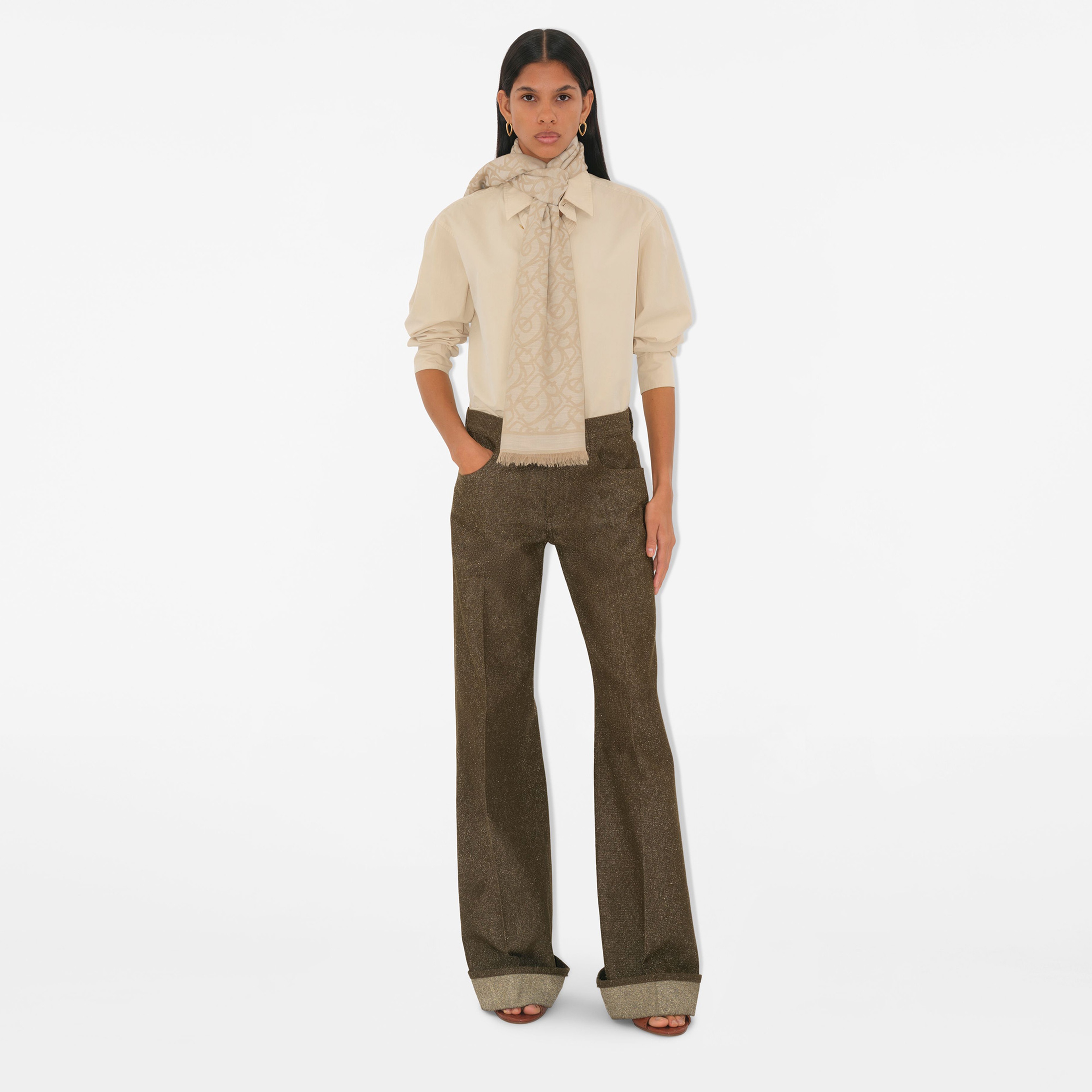 Burberry Charm Wool Kadın Bej Şal