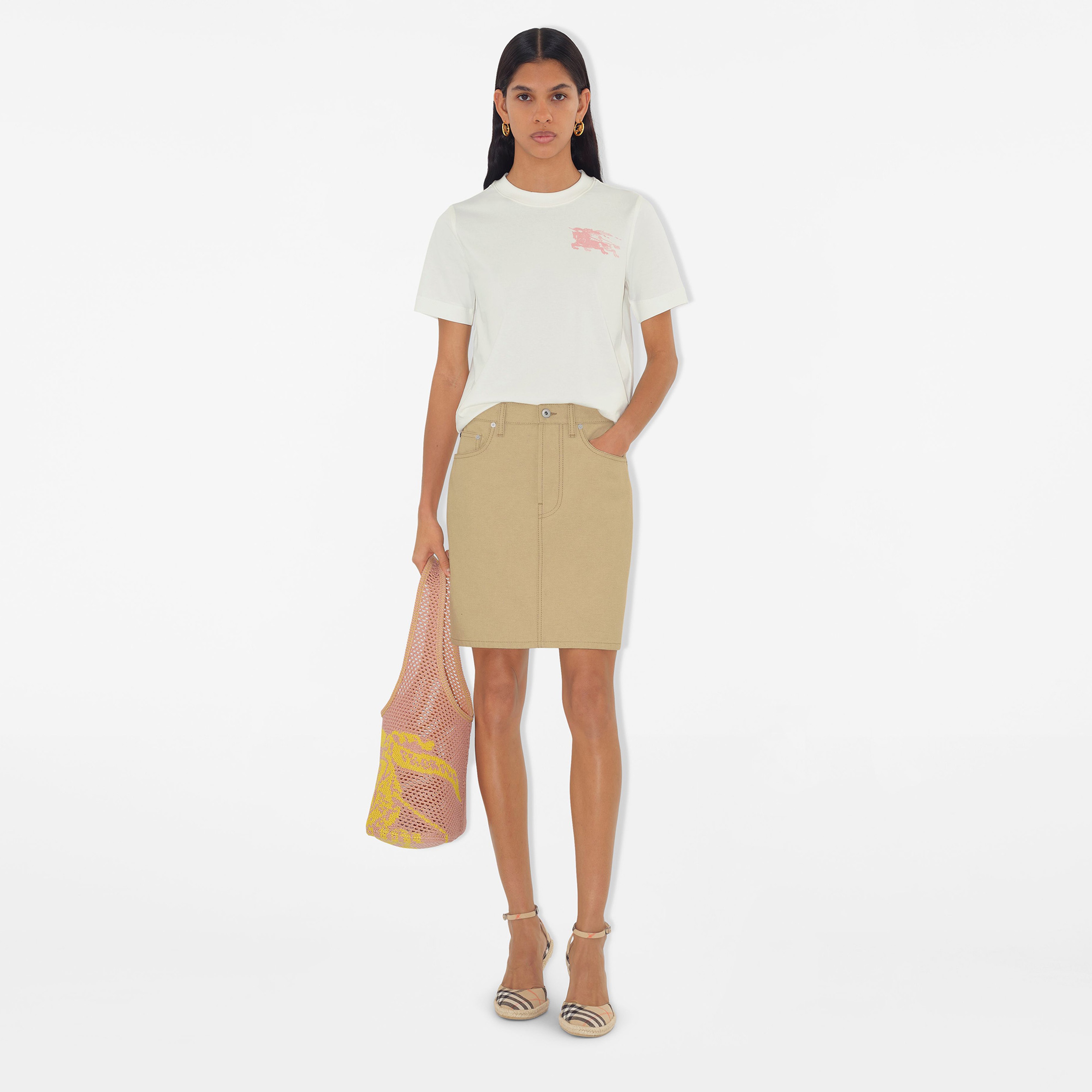 Burberry For Cotton Kadın Beyaz T-Shirt