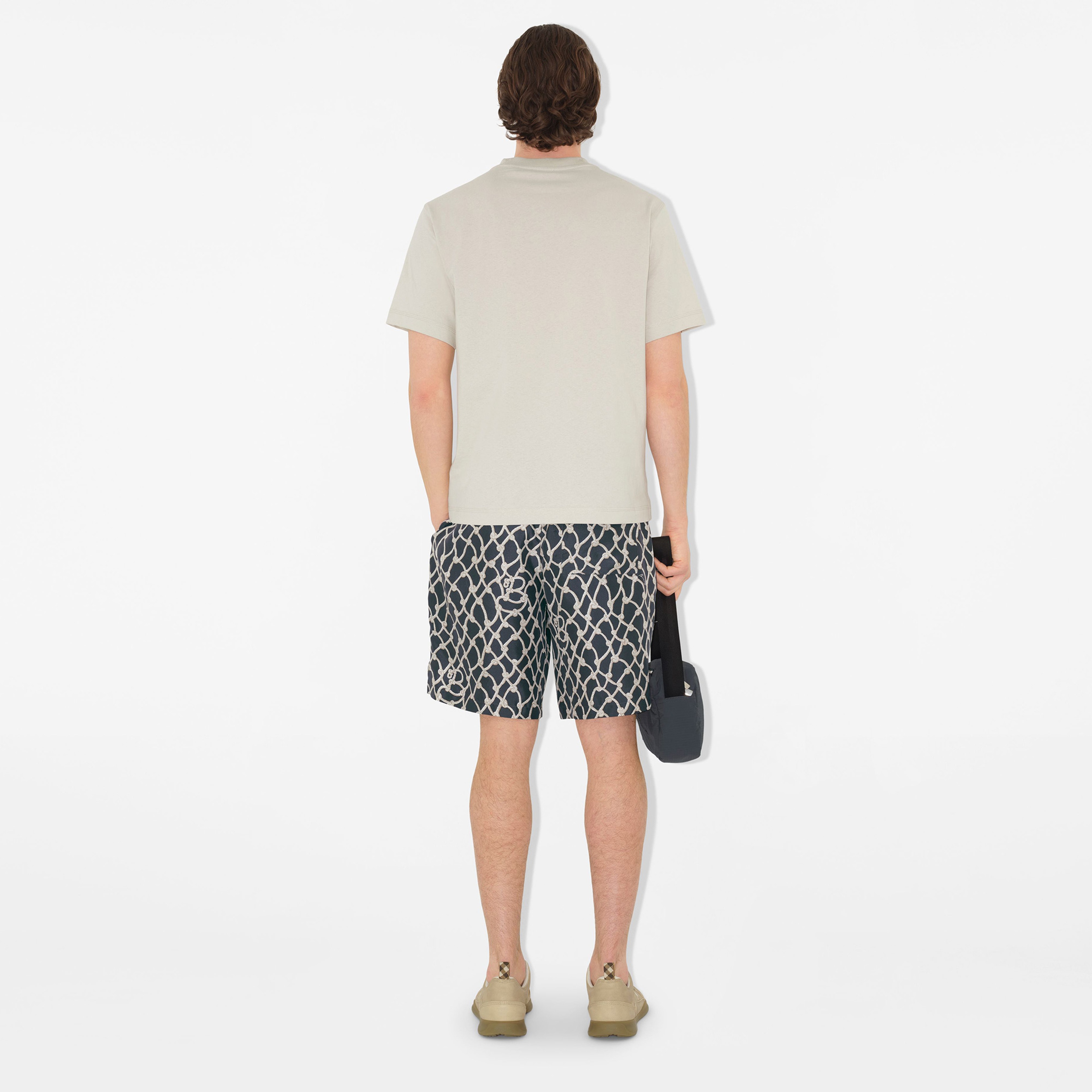 Burberry For Knot Logo Cotton Erkek Beyaz T-Shirt