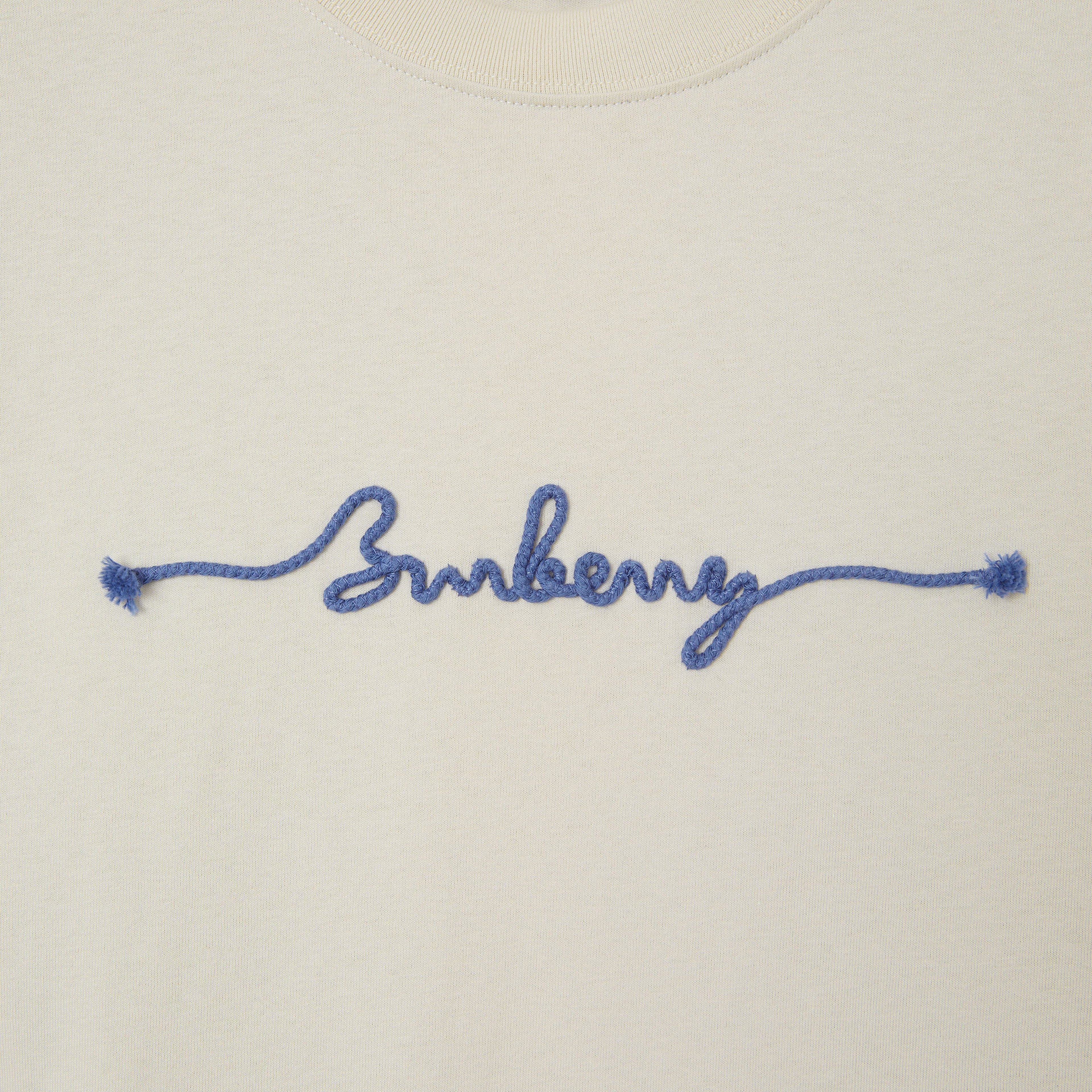 Burberry For Knot Logo Cotton Erkek Beyaz T-Shirt