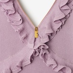 Burberry Pai Ruffled Silk Blend Kadın Mor Elbise