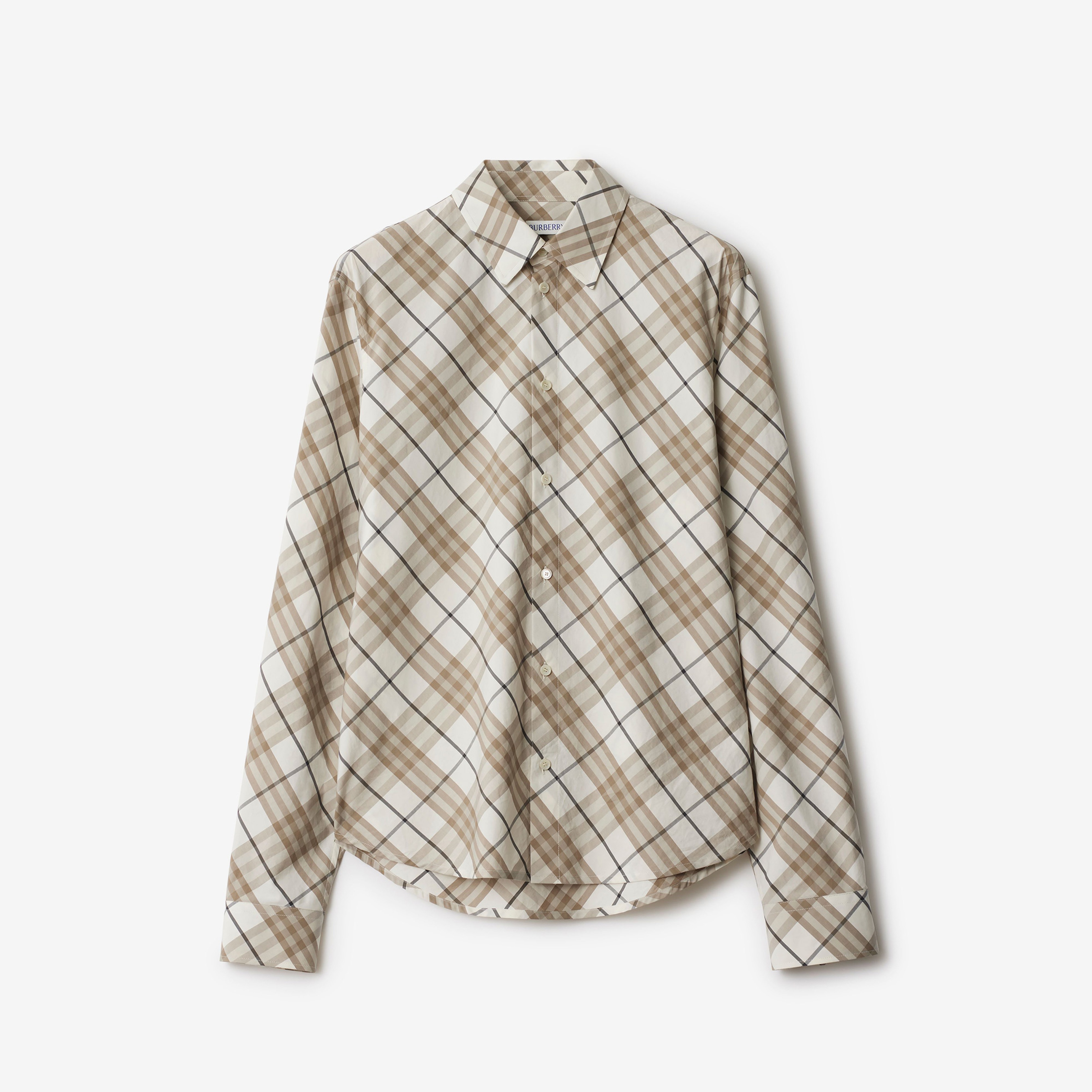 Burberry Sip Regular Fit Cotton Erkek Krem Gömlek