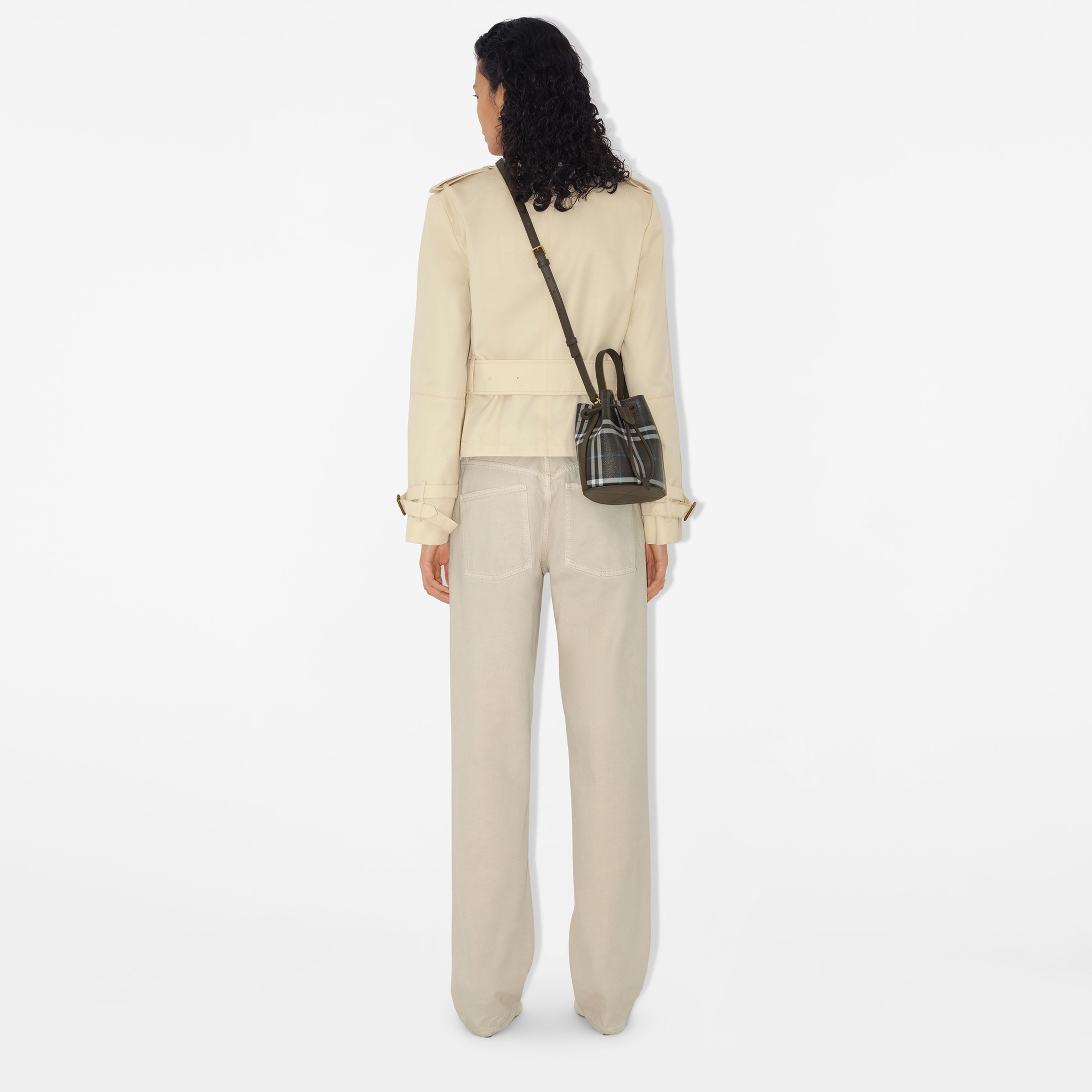 Burberry Drawstring Mini Bucket Kadın Haki Omuz Çantası