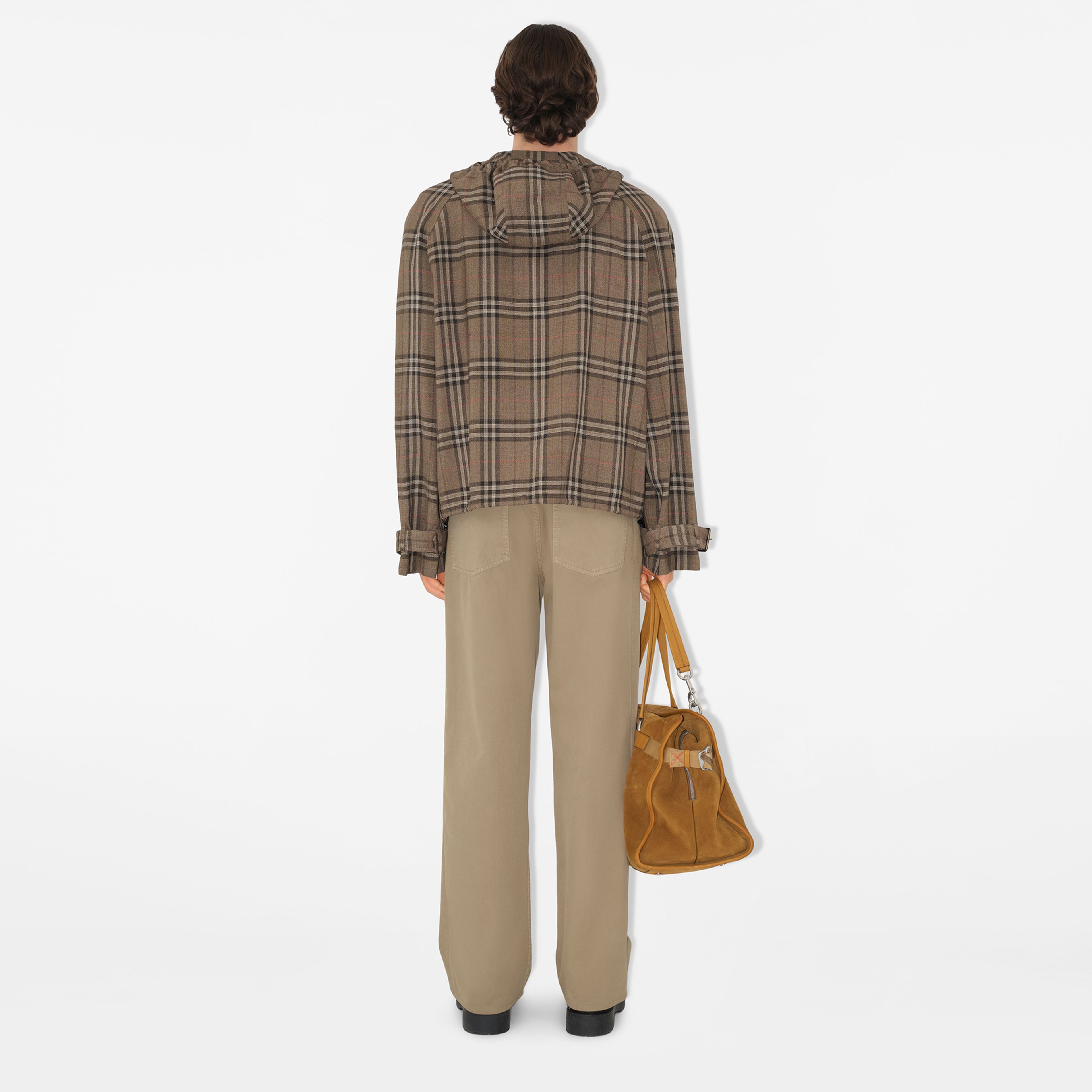 Burberry Giu Silk Blend Half-Zip Erkek Haki Mont