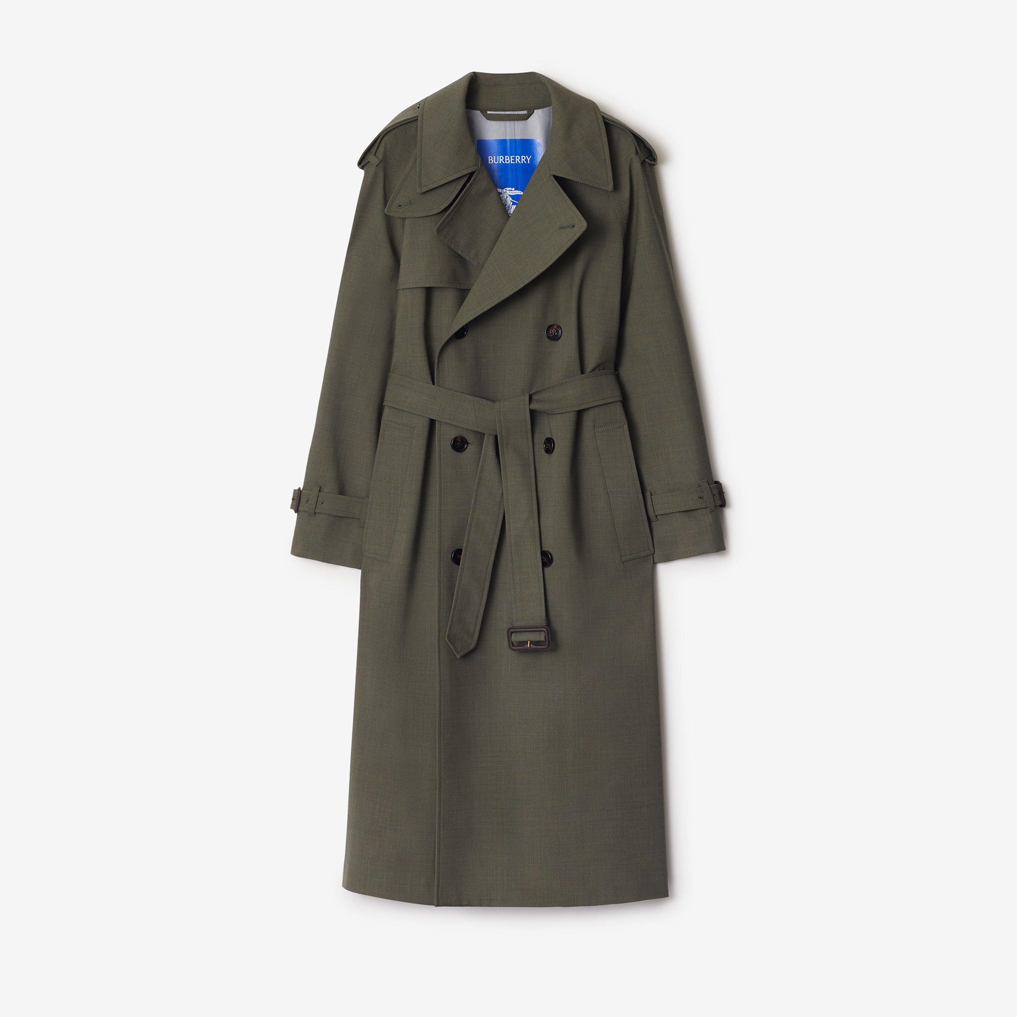Burberry Giu Long Stretch Wool Kadın Yeşil Trençkot68105292| Occasion