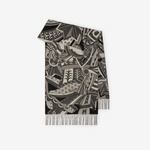 Burberry Carousel Cashmere Kadın Beyaz Atkı