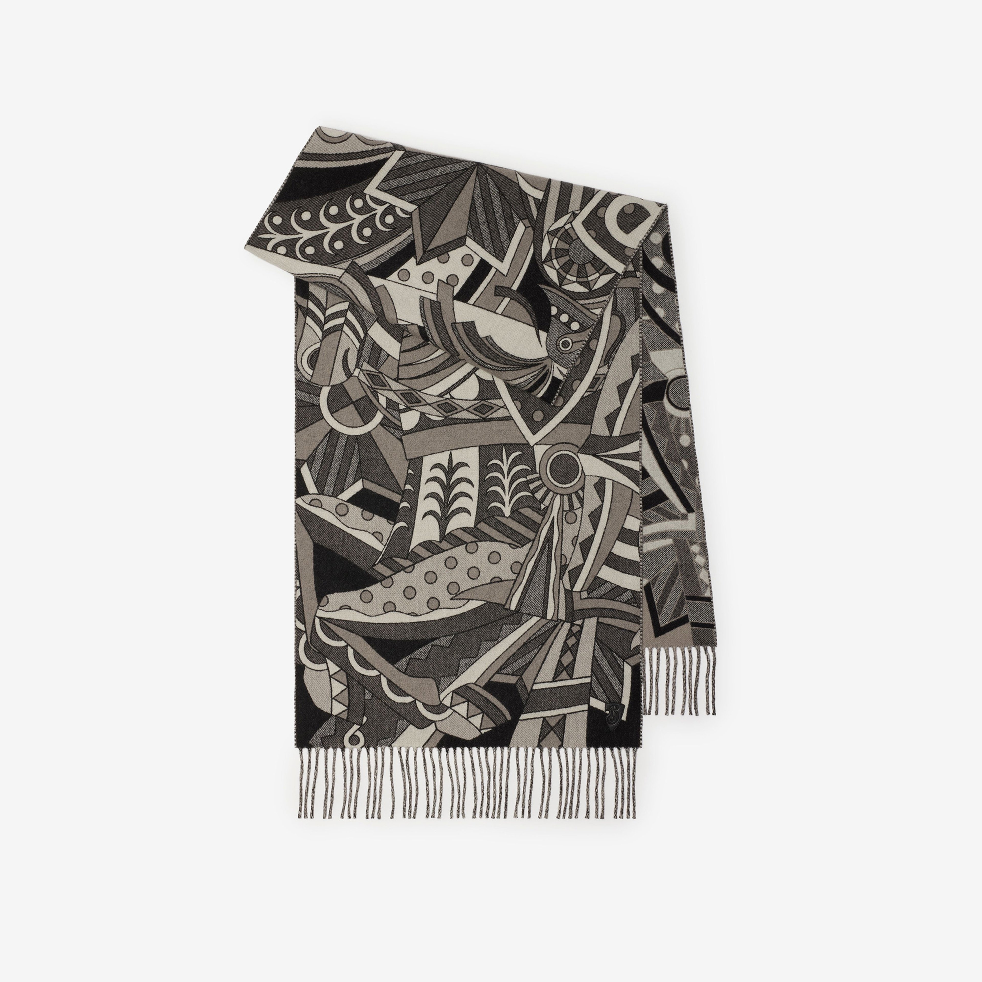 Burberry Carousel Cashmere Kadın Beyaz Atkı