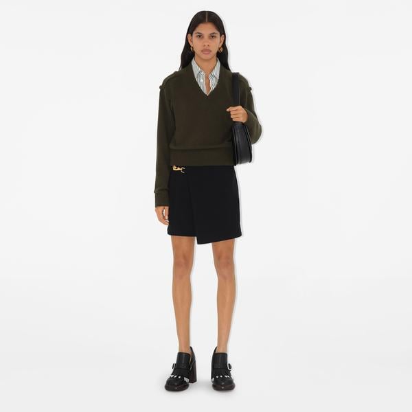 Burberry Giu Wool Mini Kadın Siyah Etek