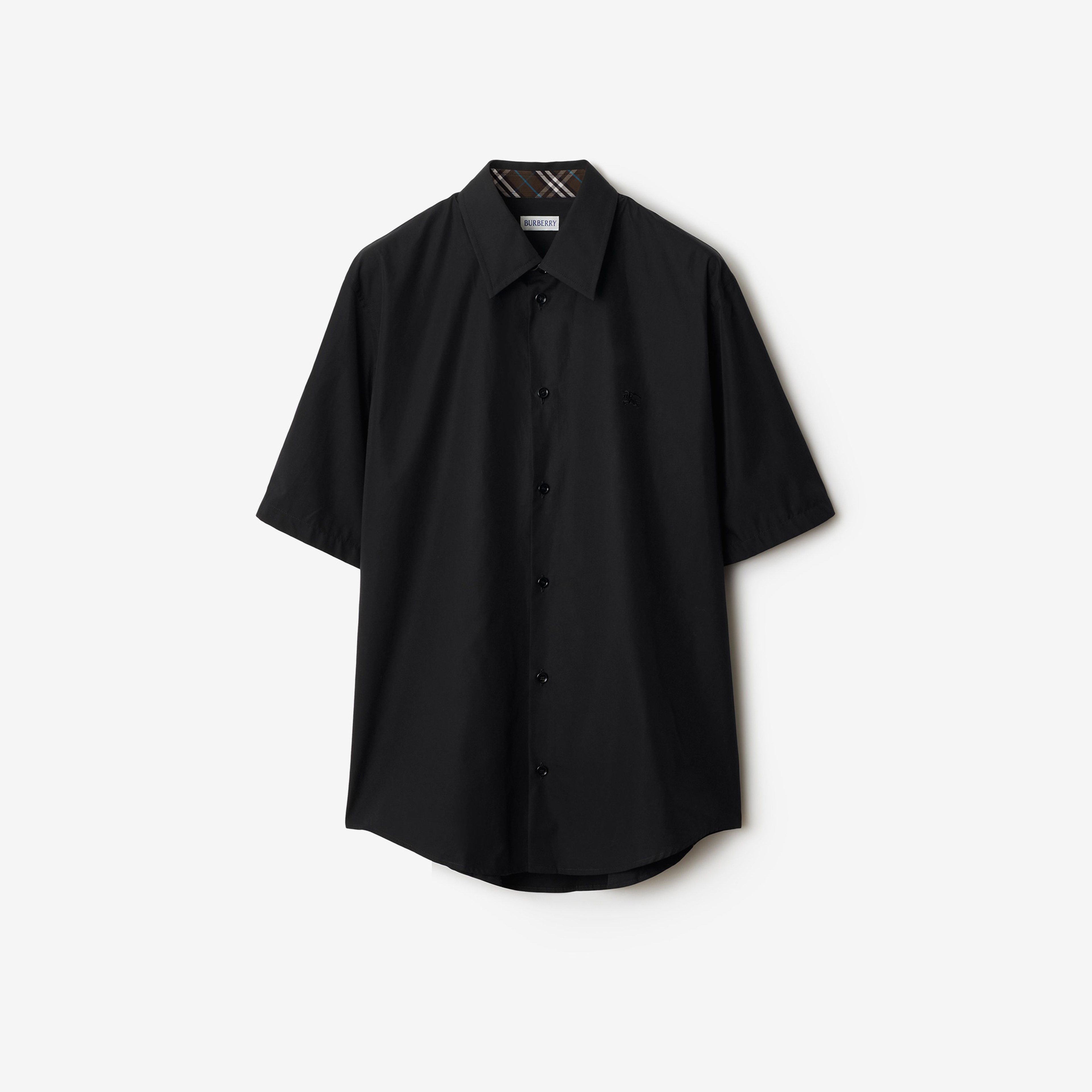 Burberry Ros Slim Fit Cotton Erkek Siyah Gömlek