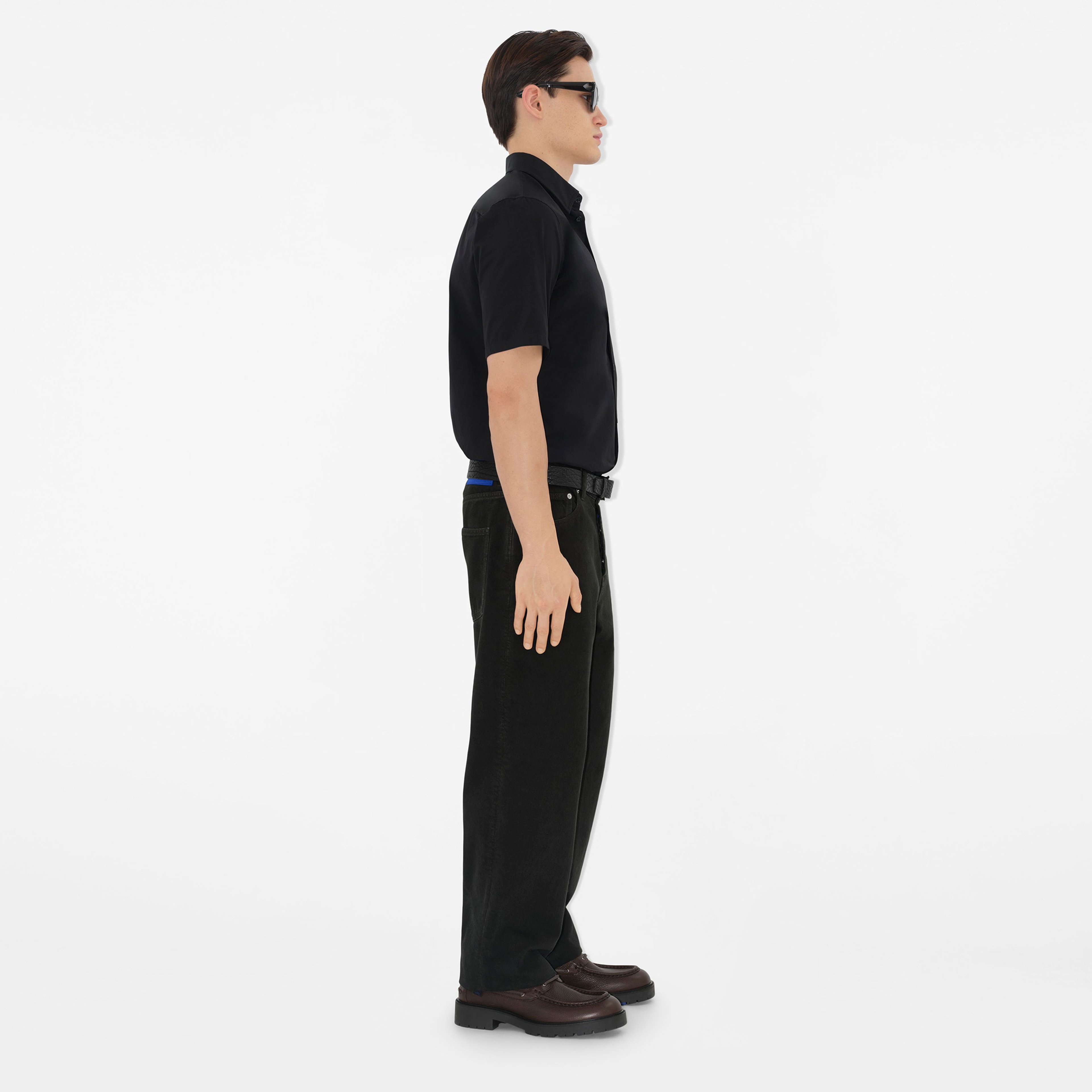 Burberry Ros Slim Fit Cotton Erkek Siyah Gömlek