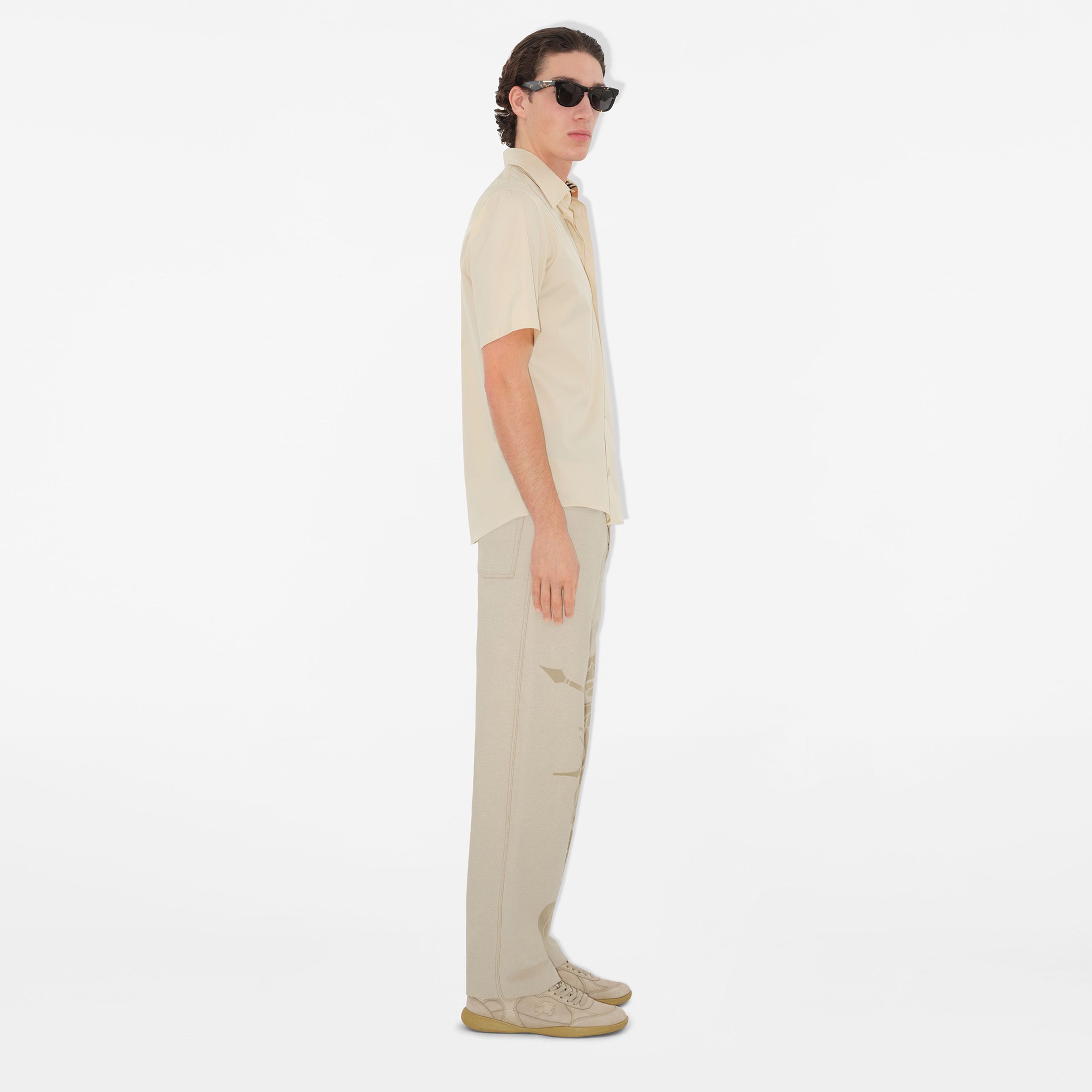 Burberry Ros Slim Fit Cotton Erkek Krem Gömlek