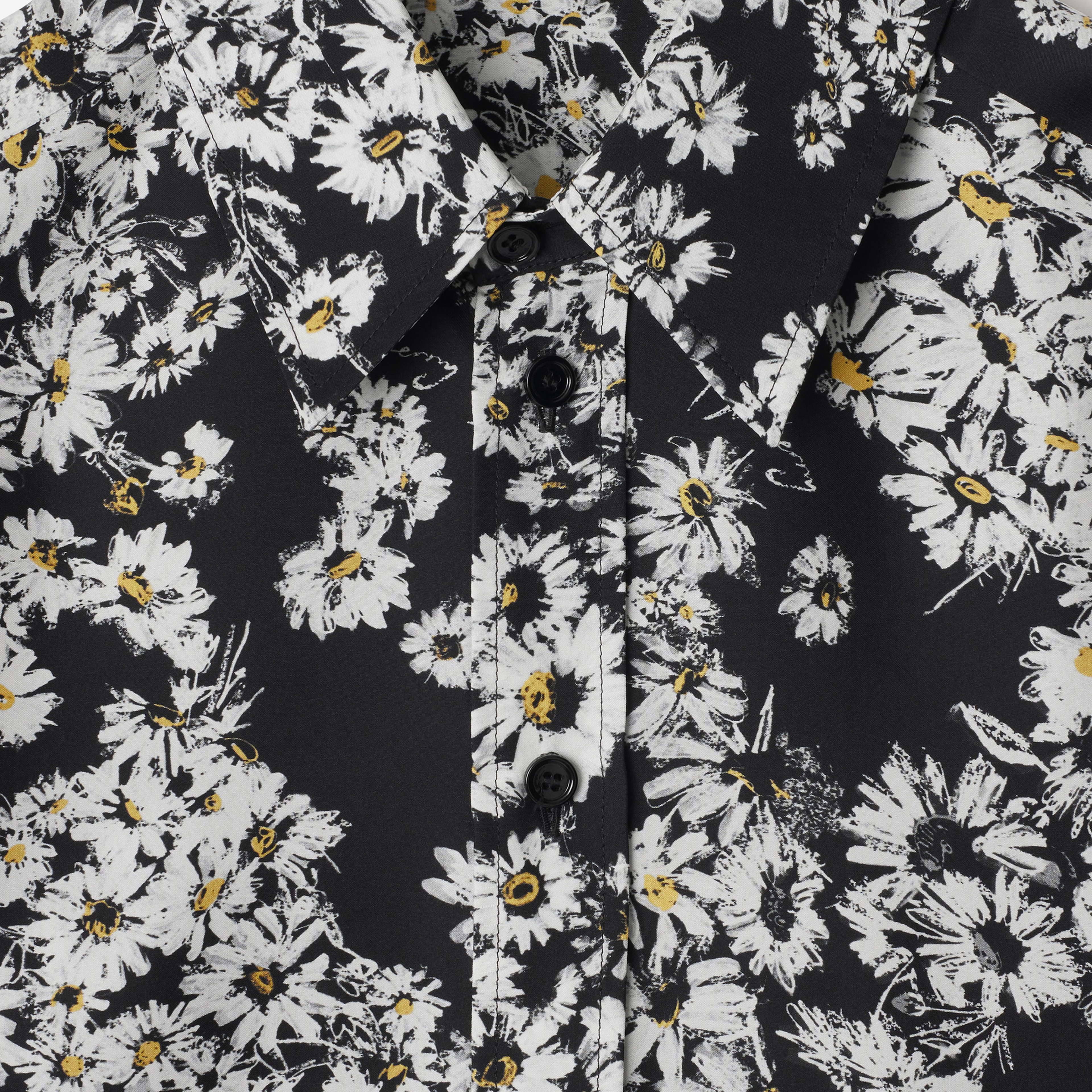 Burberry Ros Regular Fit Daisy Silk Kadın Siyah Gömlek