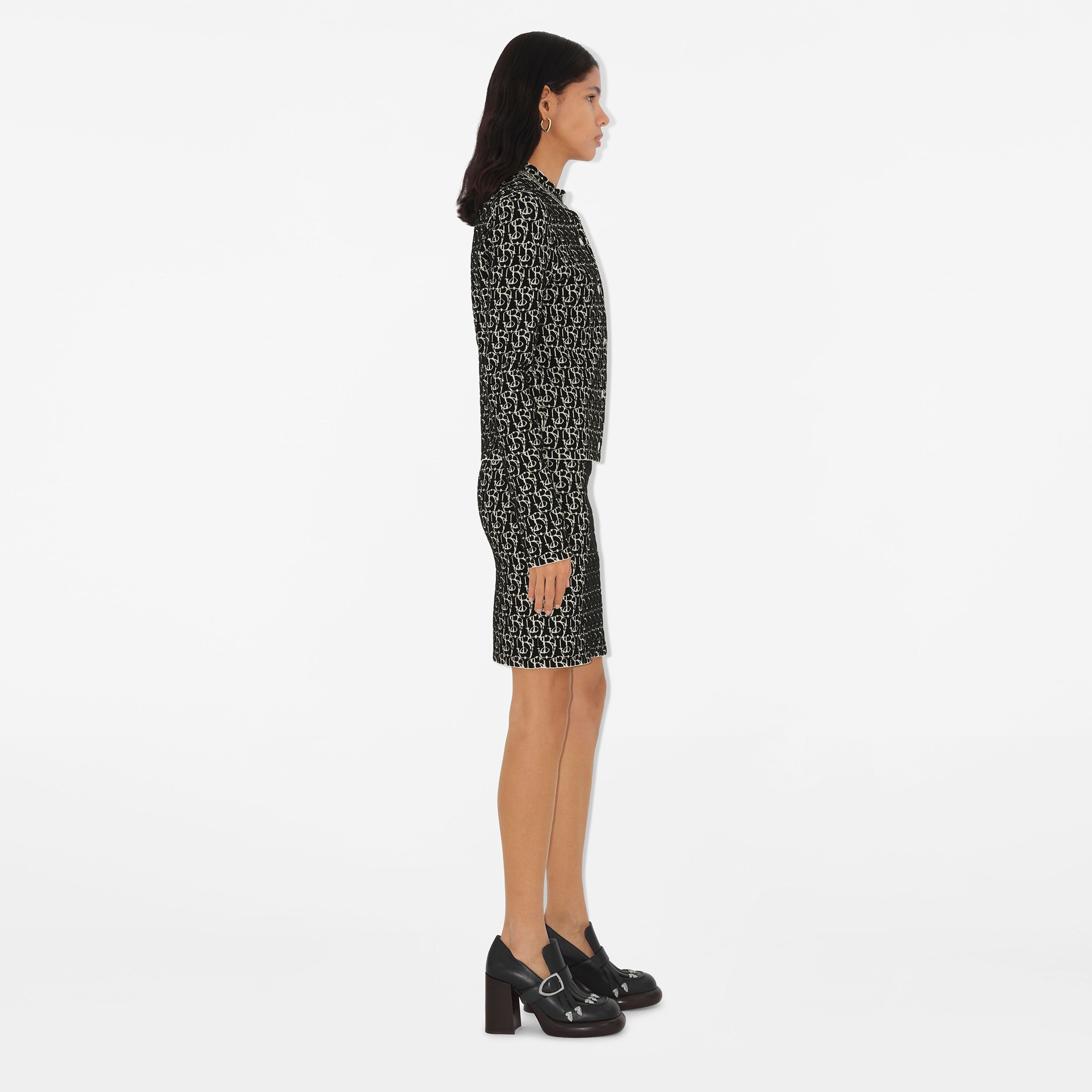 Burberry Pai Charm Woollend Kadın Siyah Etek