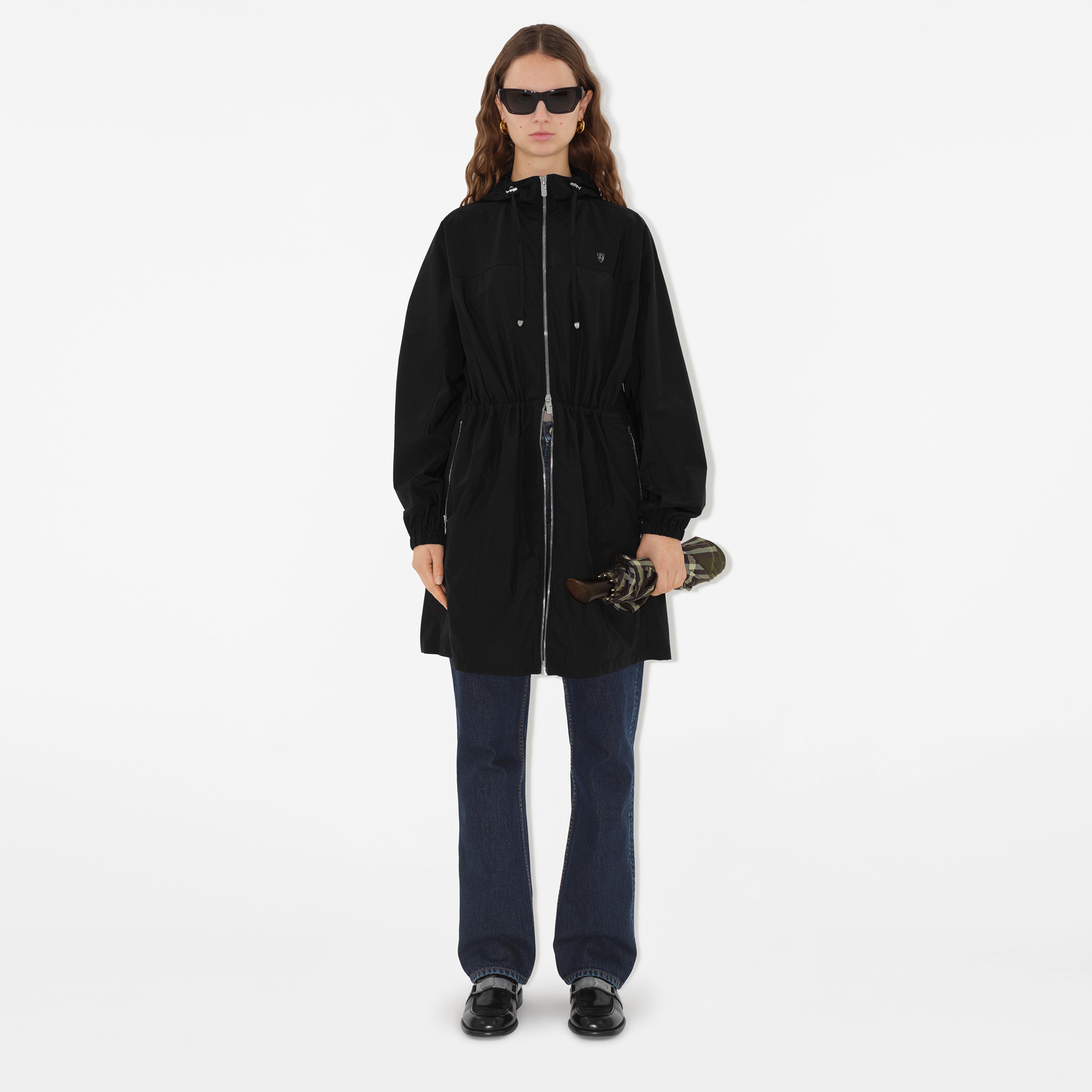 Burberry Cie Nylon Cotton Kadın Siyah Mont