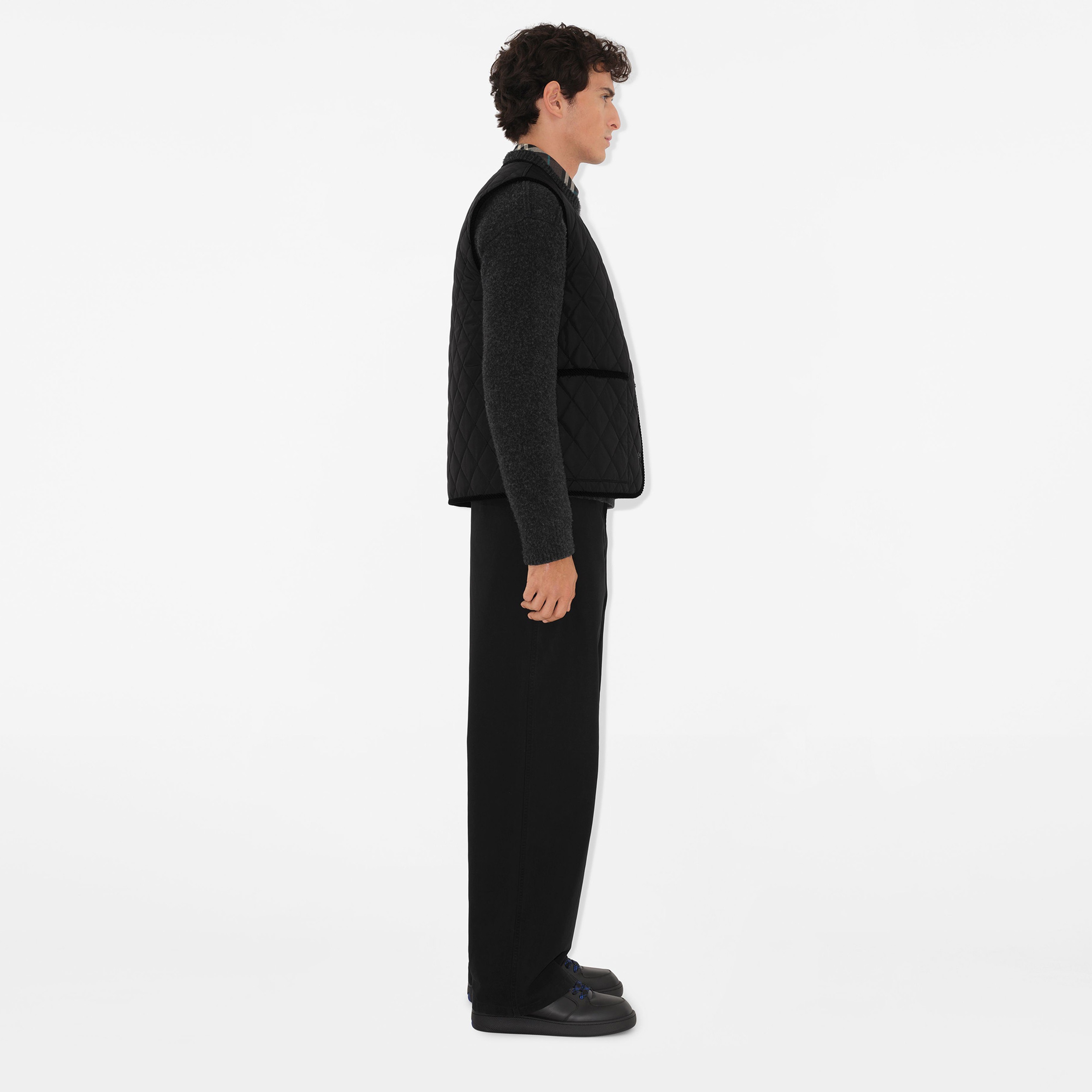 Burberry Tal Quilted Nylon Gilet Erkek Siyah Mont