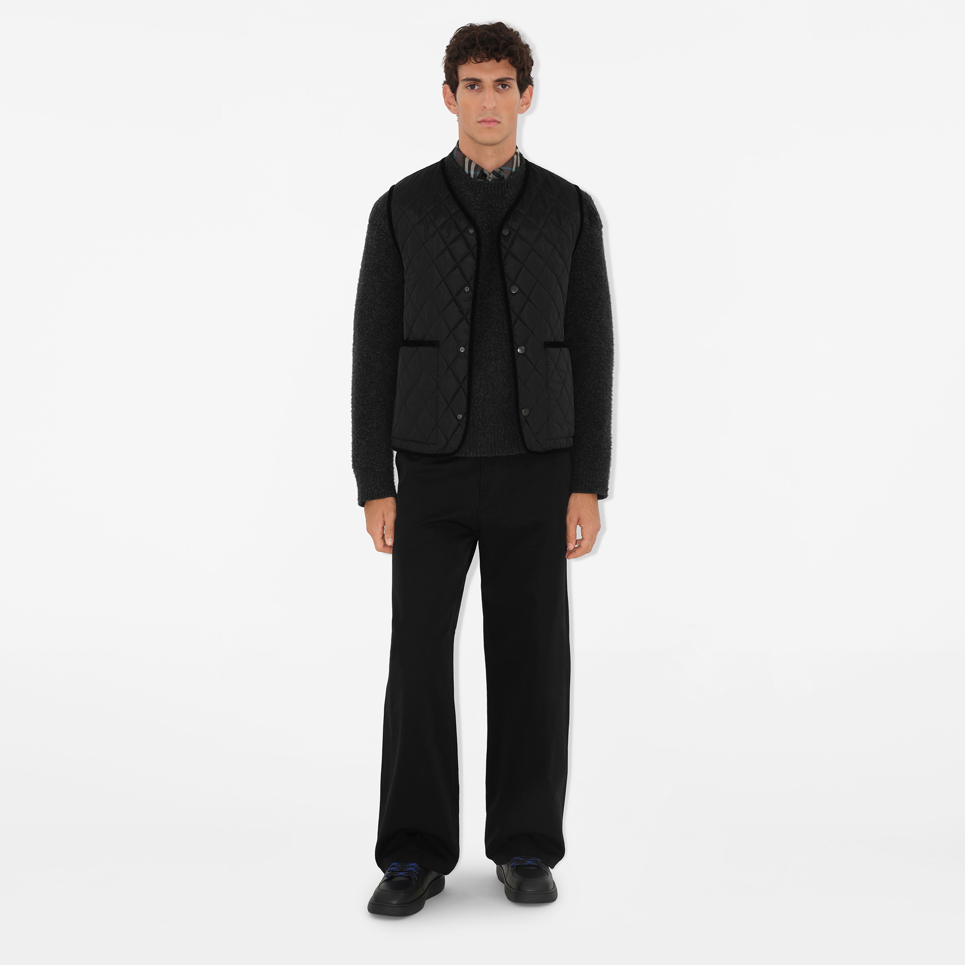 Burberry Tal Quilted Nylon Gilet Erkek Siyah Mont