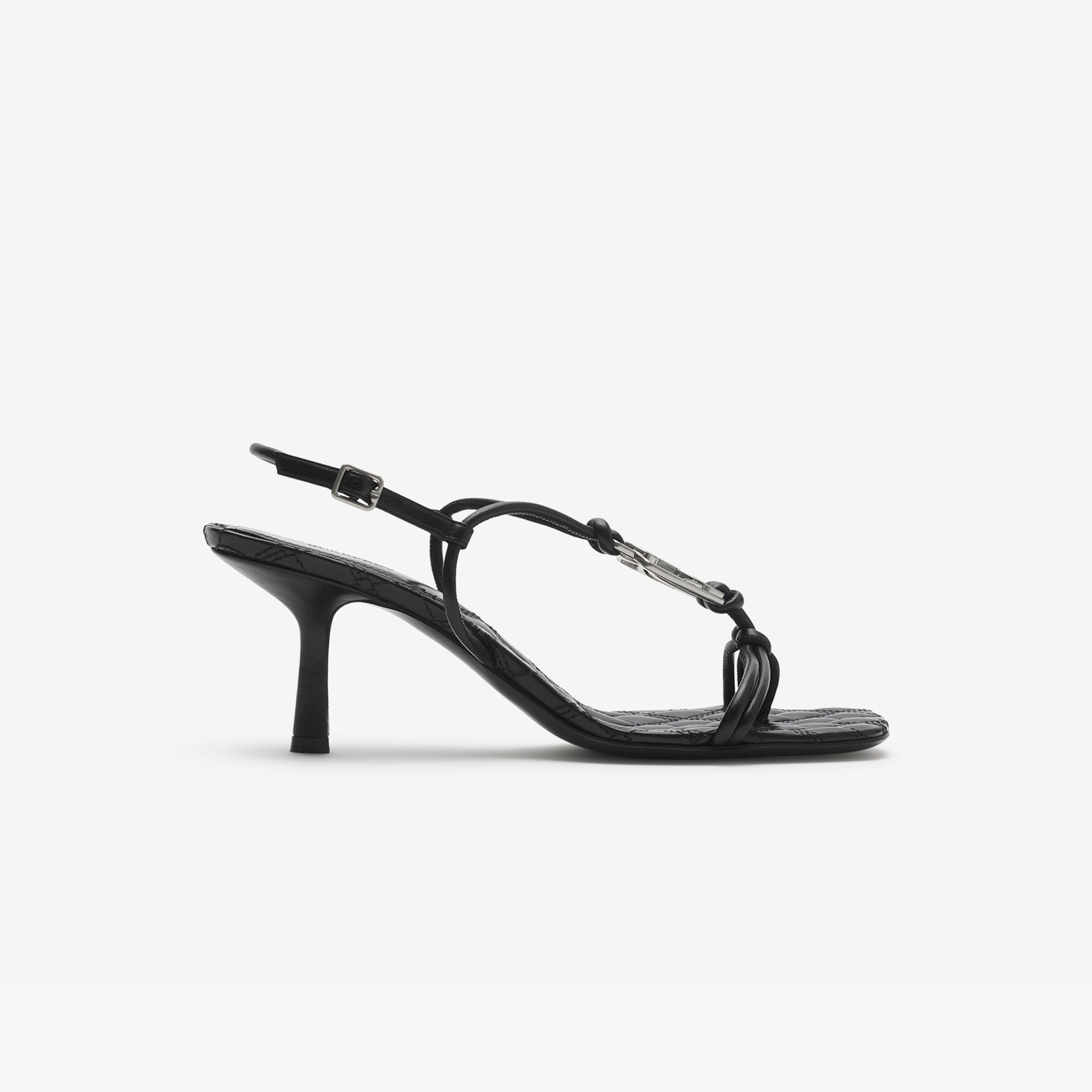 Burberry Leather Ronda Mid Kadın Siyah Sandalet